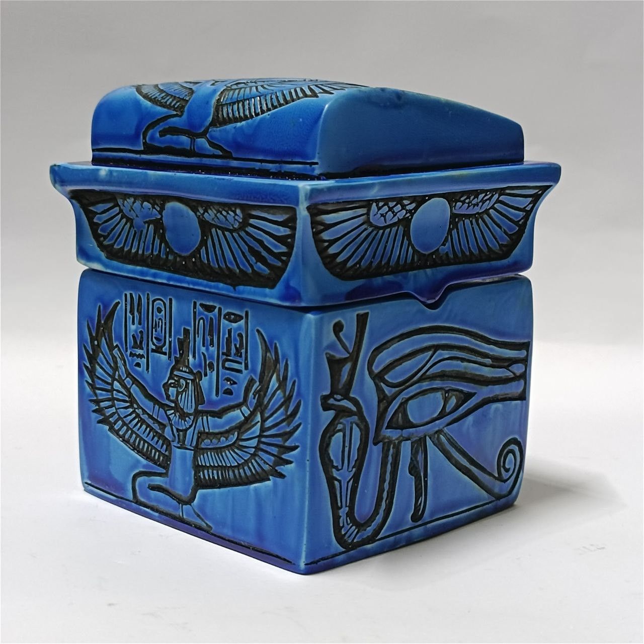 Other Egyptian Canopic Jars Set Pharaonic Resin Box Hieroglyphs Size ONE SIZE - 1 Thumbnail