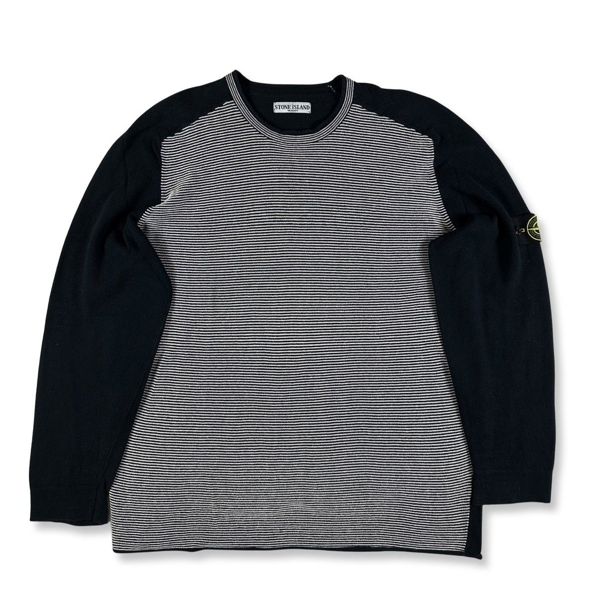 image of Stone Island Vintage Mesh Badge Knit in Grey, Men's (Size 2XL)