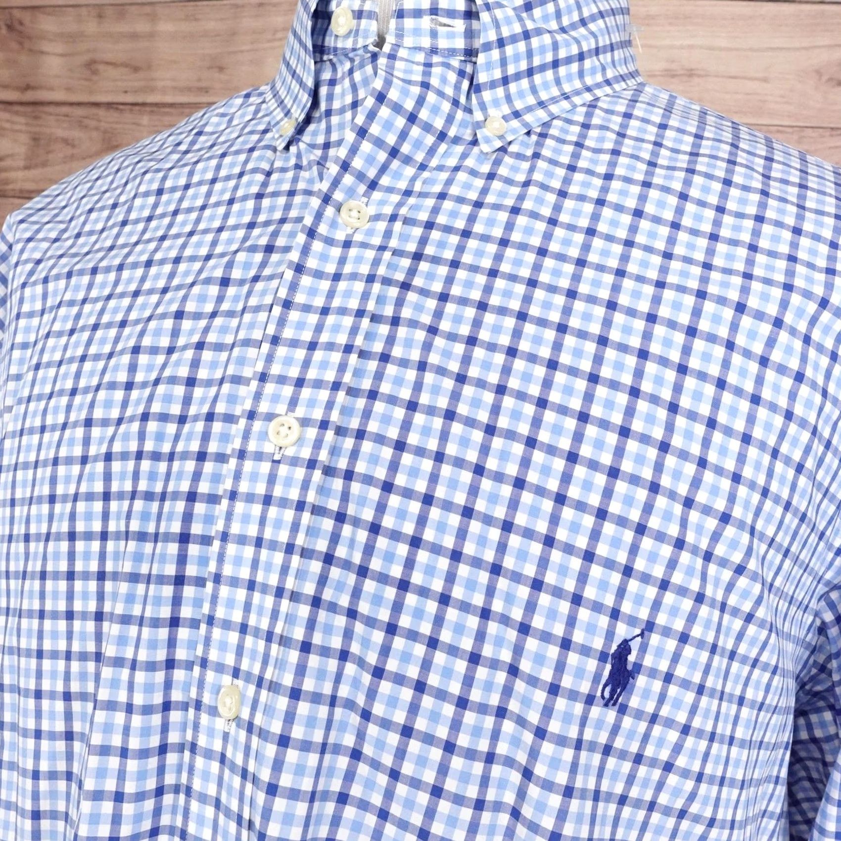 Ralph Lauren Ralph Lauren Shirt Mens 2XLT Blue Check Long Sleeve Button-Up Classic Fit Size US XXL / EU 58 / 5 - 2 Thumbnail