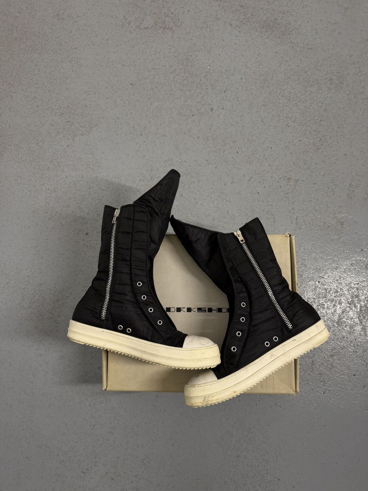 Rick Owens Drkshdw Rick Owens Drkshdw Laceless High Ramones With Box Size US 11 / EU 44 - 2 Thumbnail