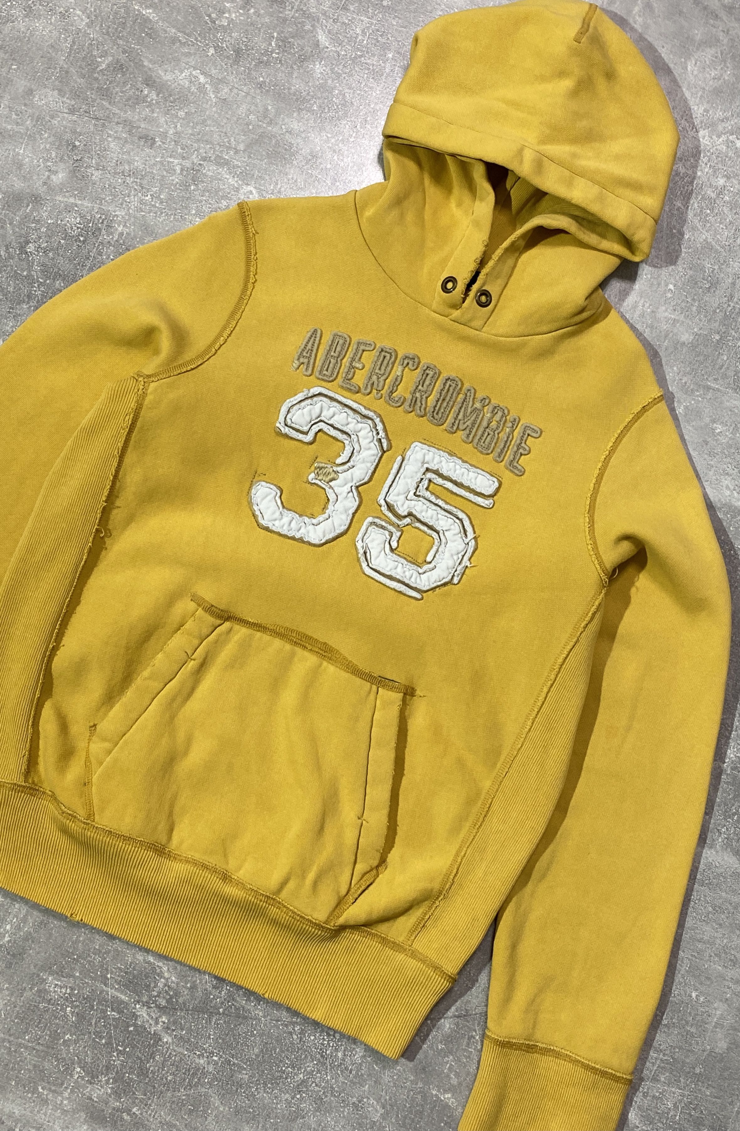 Abercrombie & Fitch #35 Big Logo Hoodie Distressed Style