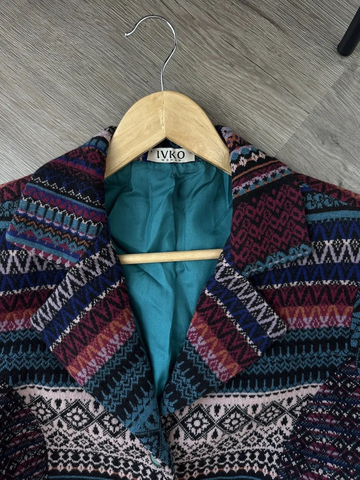 Missoni Vintage Ivko Woman Wool Ornaments Multicolour Blazer Jacket Size M / US 6-8 / IT 42-44 - 6 Thumbnail
