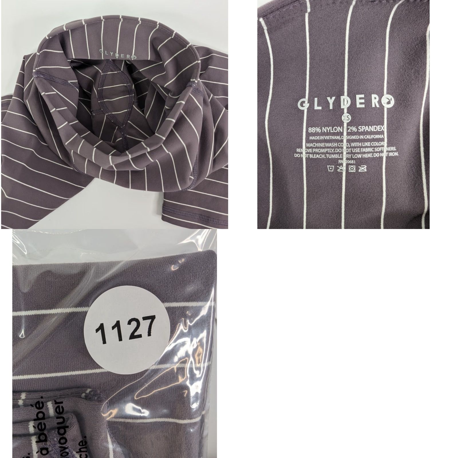 Vintage Glyder Leggings Womens Vital 7/8 Purple White Stripe Size XS Activewear Clothing Womens Compression Leg Pant Size 26" / US 2 / IT 38 - 8 Thumbnail