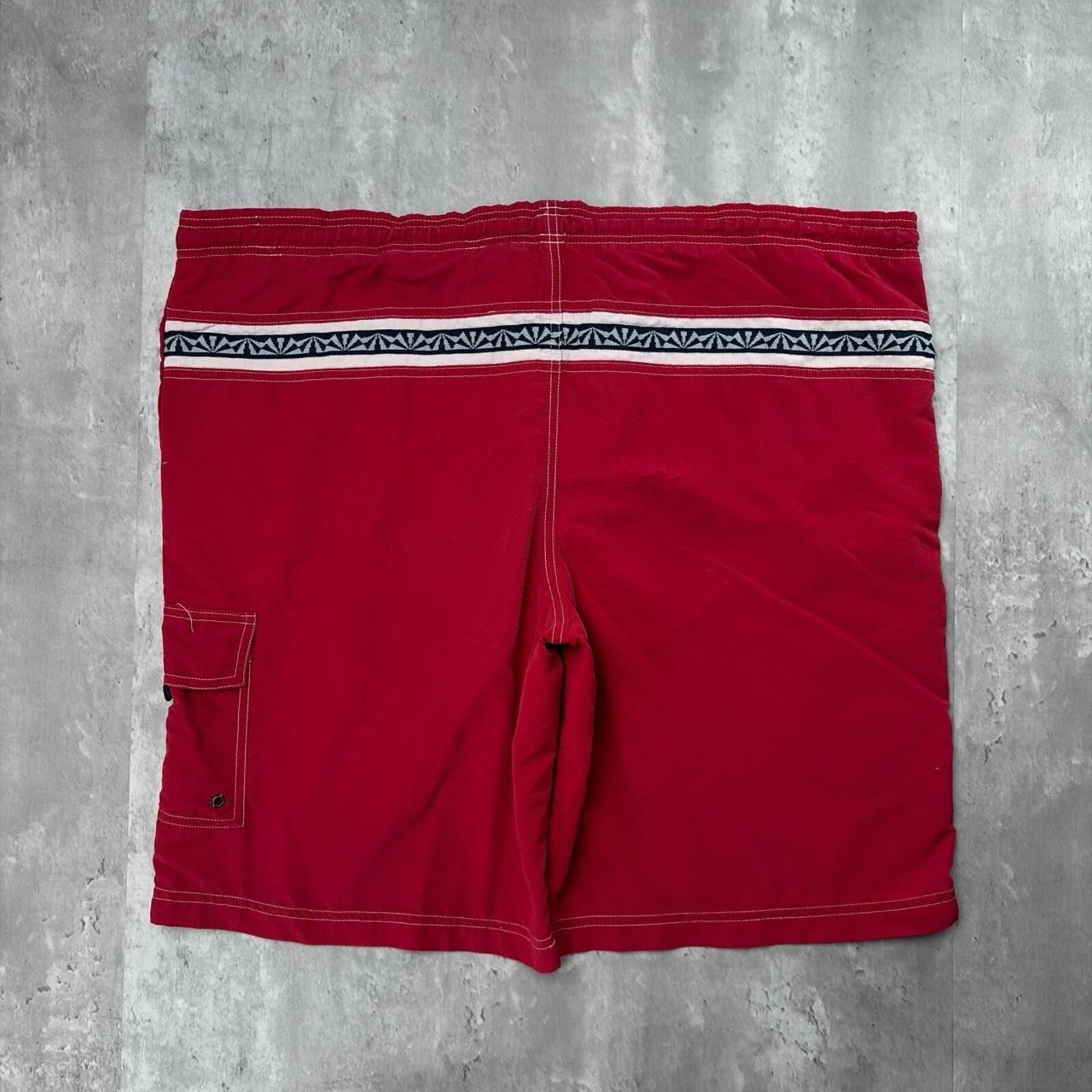 Other Vintage Red Aussie Room Surf Aztec Hawaii Baggy Board Shorts Size US 34 / EU 50 - 2 Thumbnail