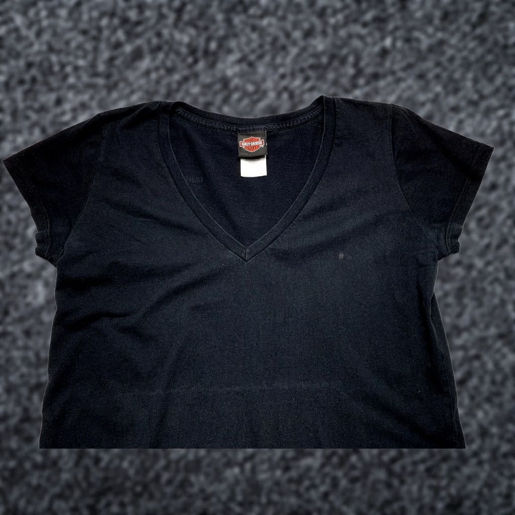 Harley Davidson Harley-Davidson Womens T Shirt Short Sleeve Rose Print Black XL Size XL / US 12-14 / IT 48-50 - 1 Thumbnail