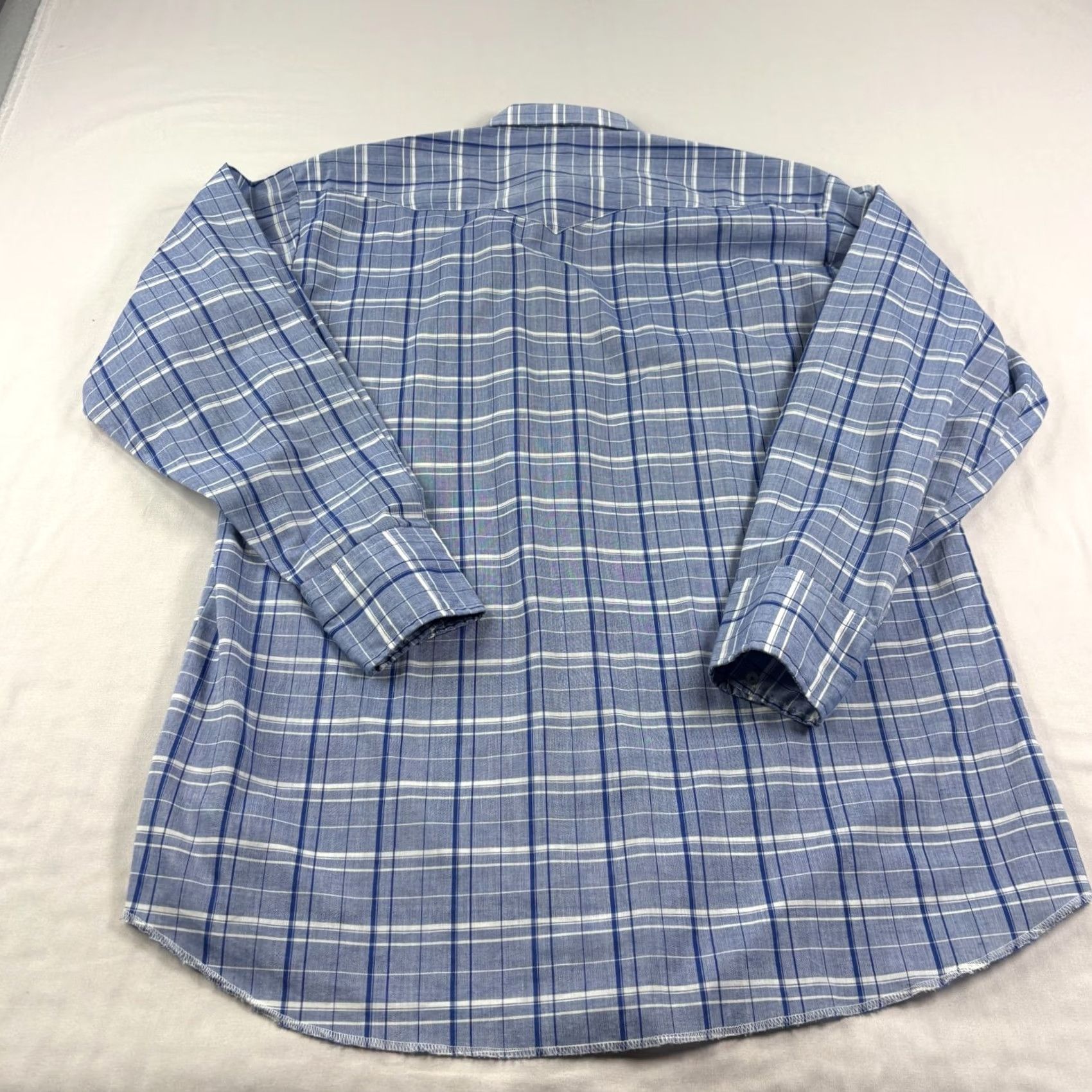 Vintage VINTAGE Panhandle Slim Shirt Mens 16.5 Blue Plaid Pearl Snap Up Western USA Made Size US XL / EU 56 / 4 - 7 Thumbnail