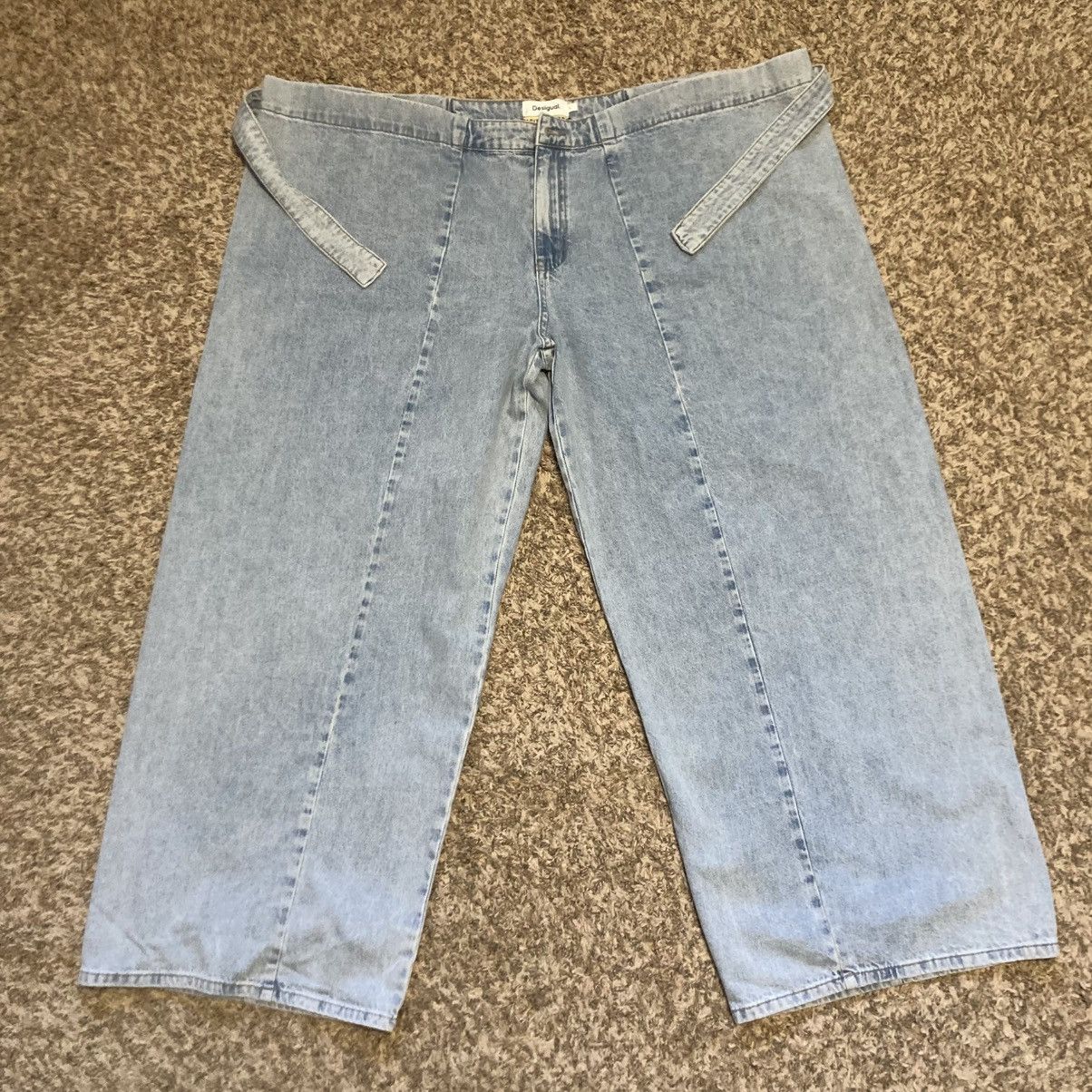Desigual RARE Collab Desigual x Maitrepierre Wide-Leg Jeans Sz L 32" Size 32" / US 10 / IT 46 - 8 Thumbnail