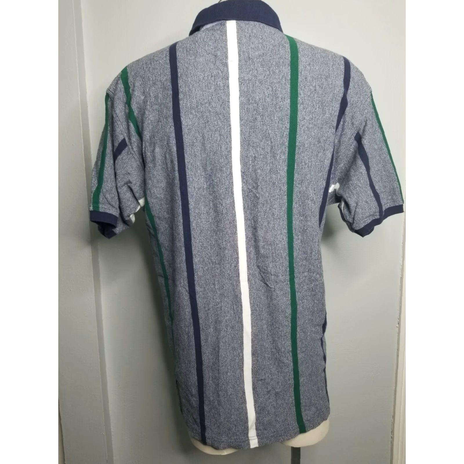 Bugle Boy VINTAGE Bugle Boy Polo Mens L Striped Polo Blue Green White 90s Casual Shirt Size US L / EU 52-54 / 3 - 3 Thumbnail