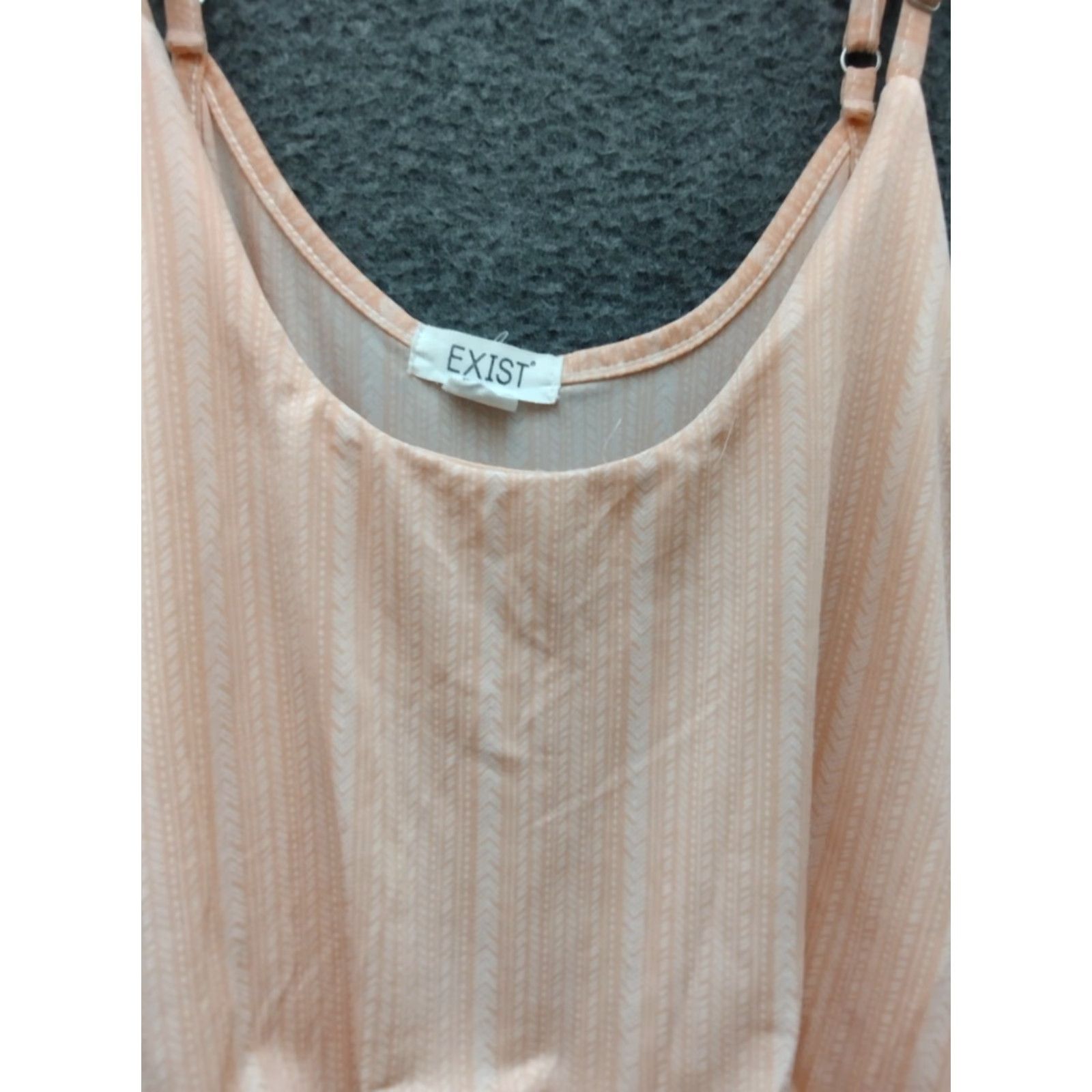 Vintage Exist Women's Jersey Sleeveless Maxi Dress L Peach/White Arrow Print Boho Dress Jersey Womens Maxi L Peach/White Arrow Print Boho Size L / US 10 / IT 46 - 3 Thumbnail