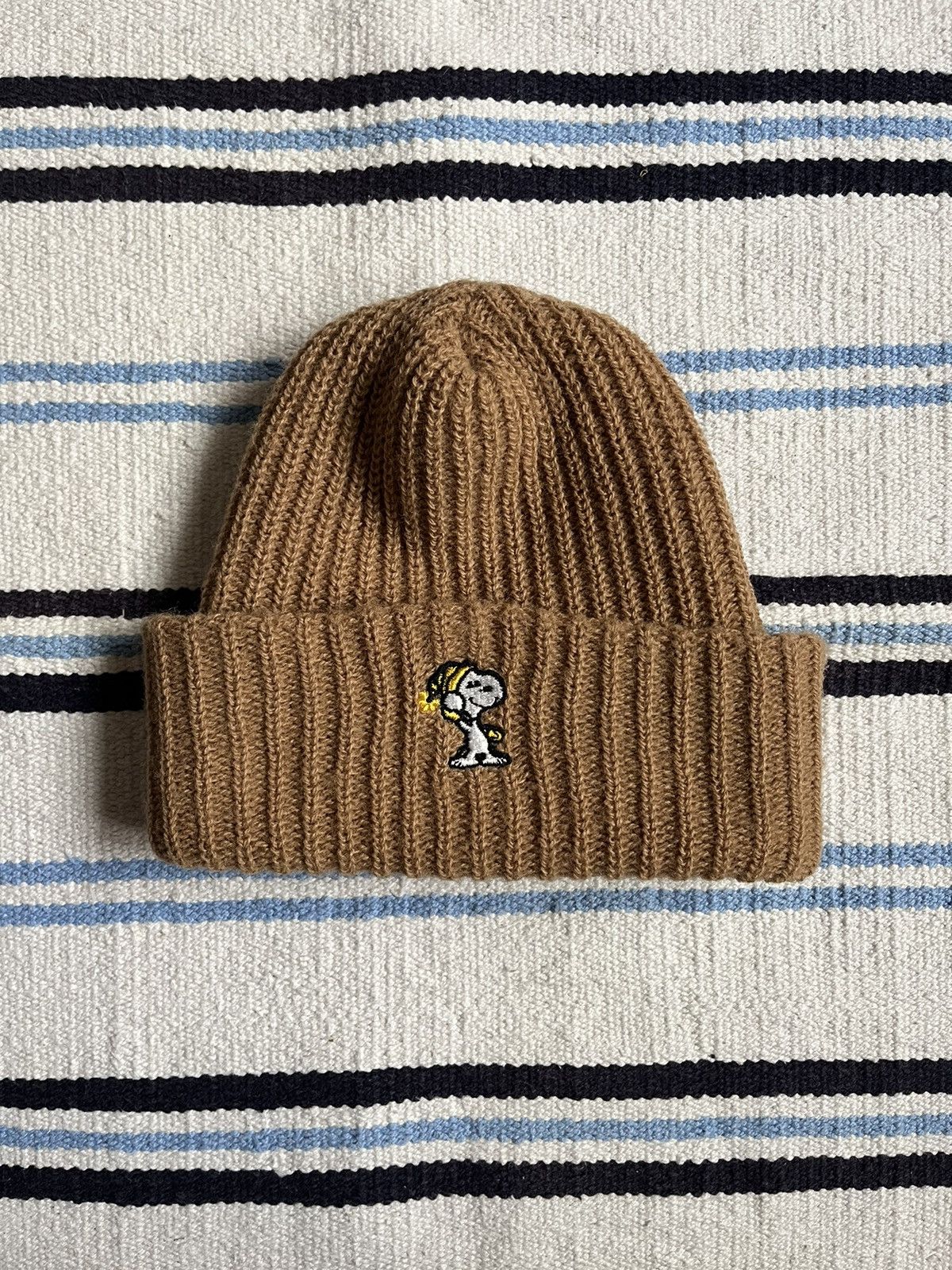 Peanuts Vintage Snoopy Peanuts Usa Beige Orlon Acrylic Beanie Hat Size ONE SIZE - 1 Thumbnail
