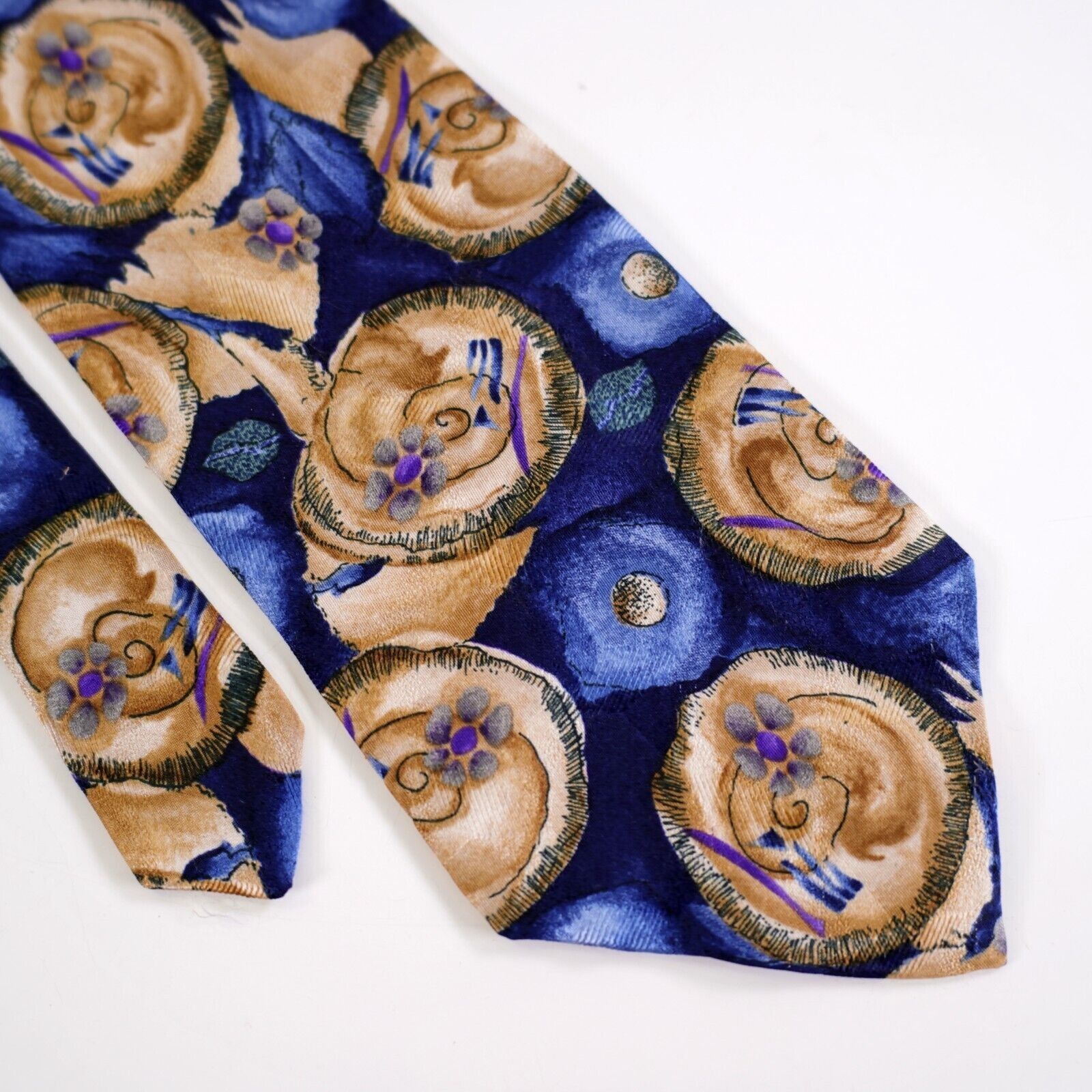 Grateful Dead J. Garcia Collector's Blue Tan Floral AbstractJacquard Print Size ONE SIZE - 1 Thumbnail