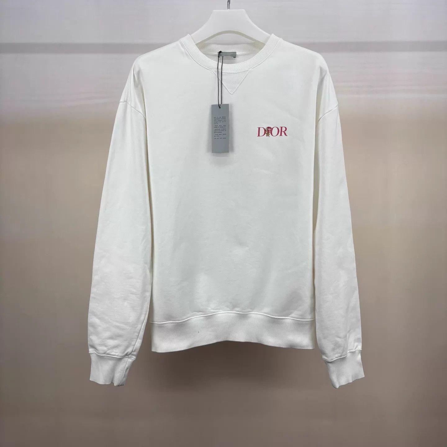 Dior Dior white rose embroidered logo sweat M new w/ tags Size M / US 6-8 / IT 42-44 - 1 Thumbnail