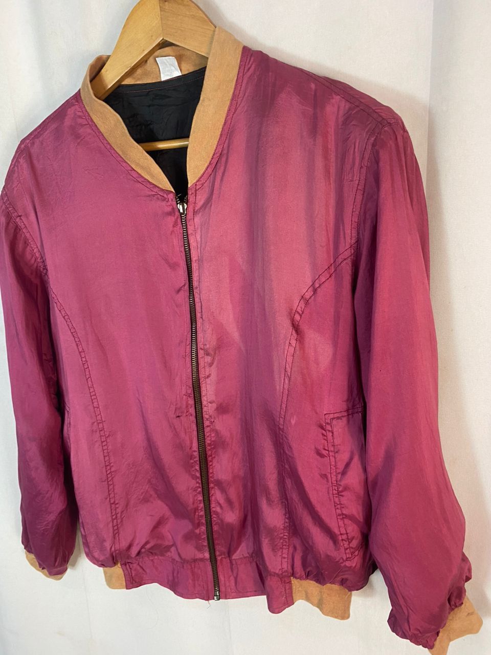 Other × Vintage Unisex🔥Unbrand silk zipper jacket Size L / US 10 / IT 46 - 2 Thumbnail