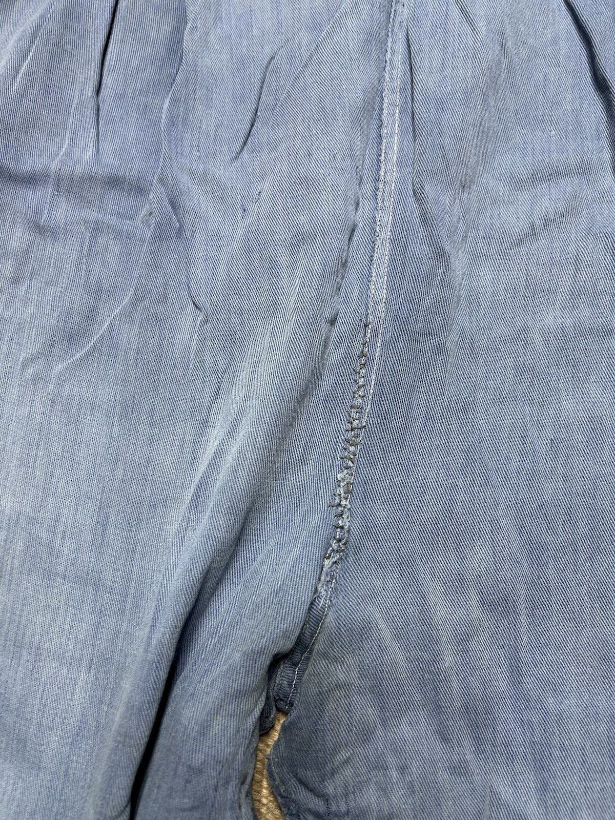 Vintage 1950s side zip pants pedal push farm worn repaired gabardine Size 31" - 8 Thumbnail