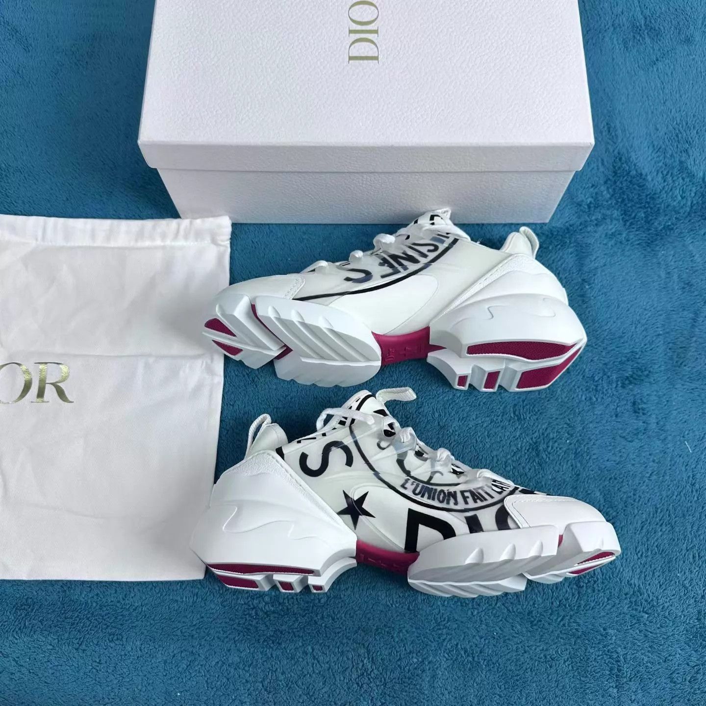 Dior Dior d-connect white printed low-top sneakers 37.5 Size US 7 / IT 37 - 3 Thumbnail