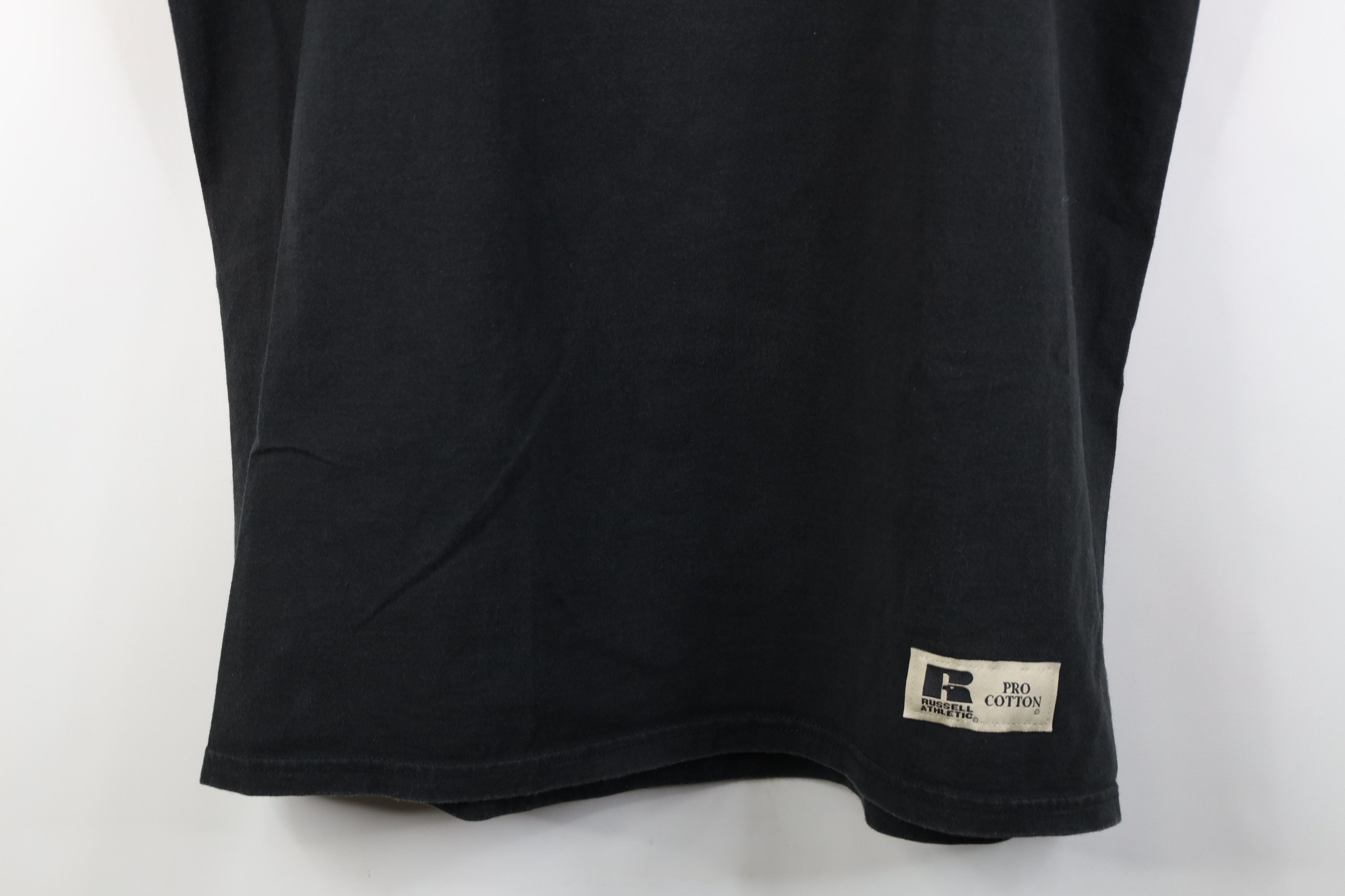 Russell Athletic Vintage 90s Y2K Russell Athletic Muscle T-Shirt Black Cotton Size US L / EU 52-54 / 3 - 3 Thumbnail
