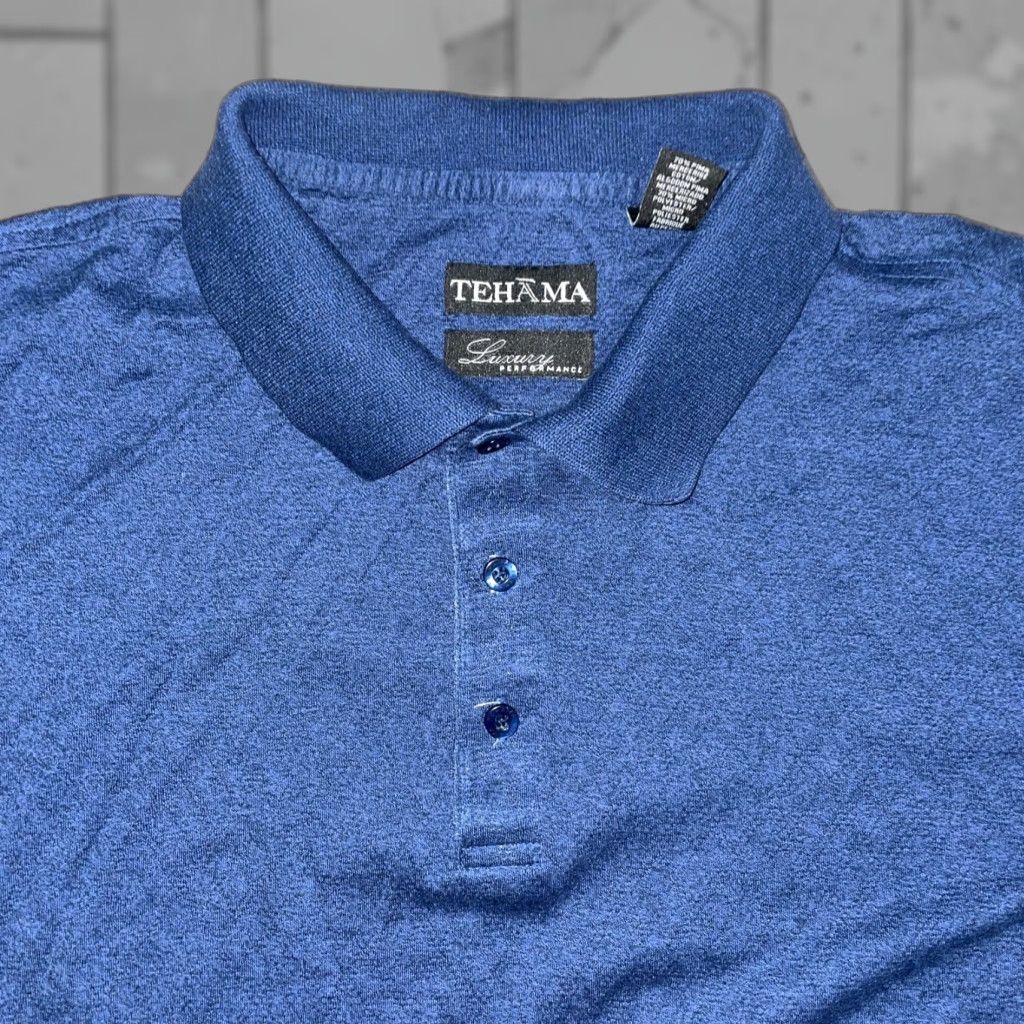 Vintage Tehama luxery performance Blue Longsleeve Polo Mens L Size US L / EU 52-54 / 3 - 1 Thumbnail
