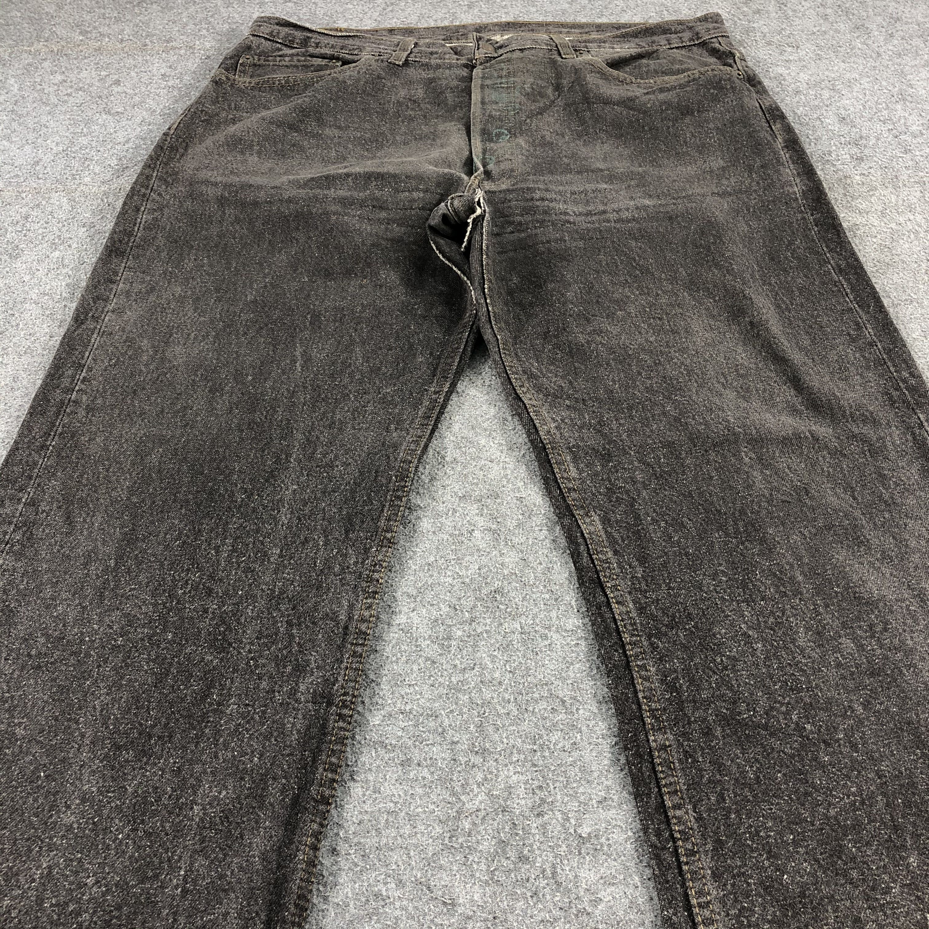 Levi's Vintage 90s Distress Levis 501 Black Jeans-JM1598 Size US 38 / EU 54 - 3 Thumbnail