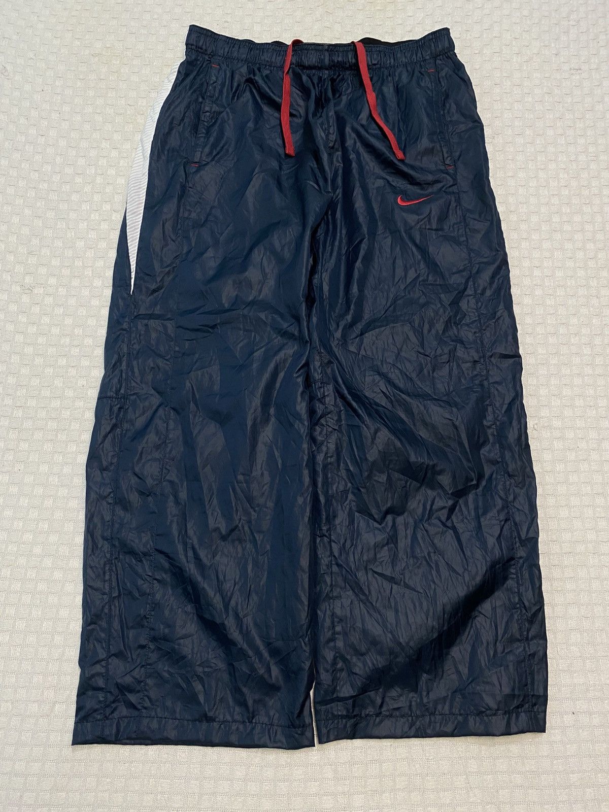 Billie Eilish × Nike 💥 VINTAGE NIKE 90S BAGGY WIDE LEG SWOOSH TRACK PANTS Y2K Size US 28 / EU 44 - 1 Thumbnail