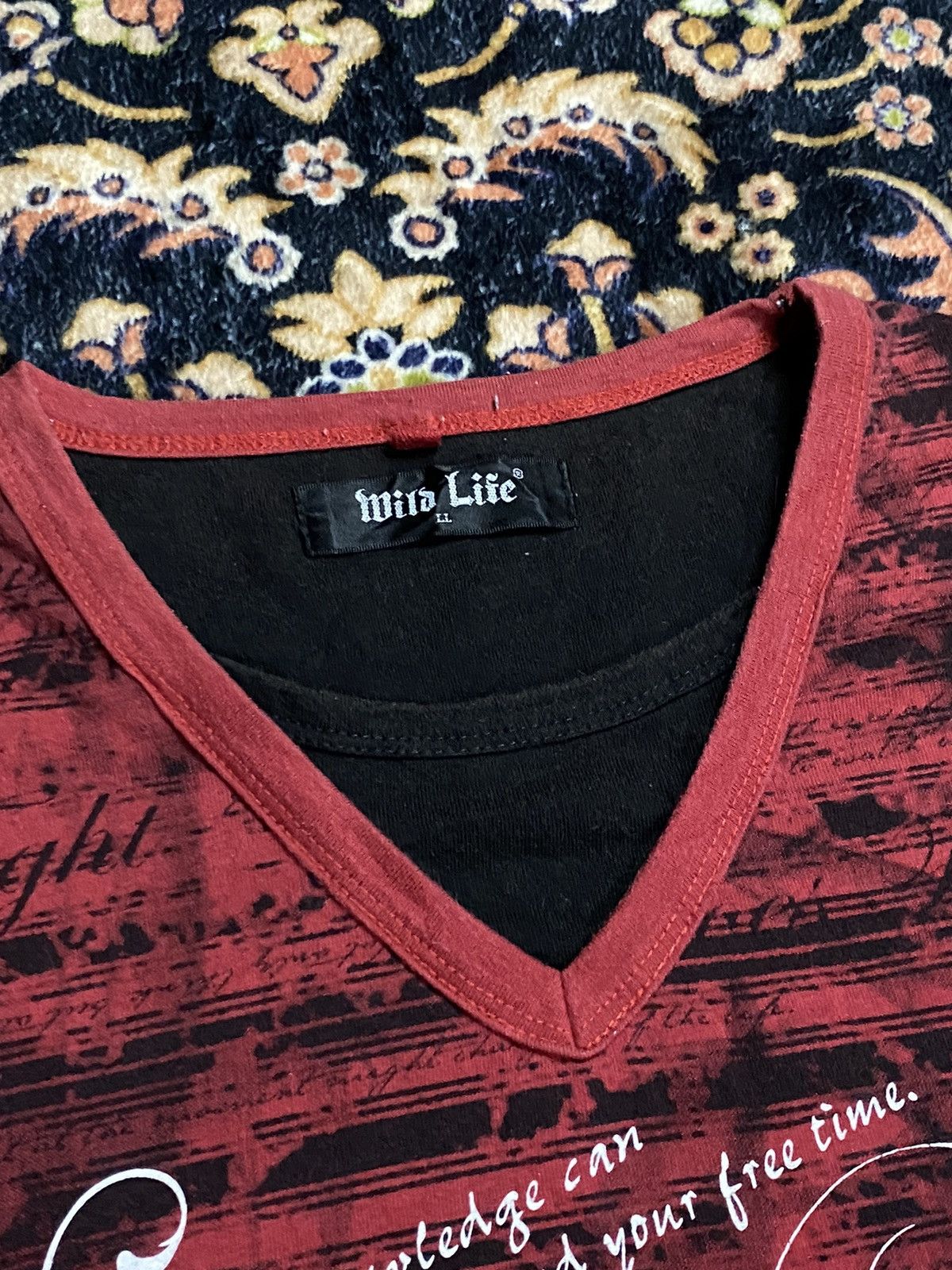 If Six Was Nine × Japanese Brand × Le Grande Bleu (L.G.B.) wild life poem smoke skull double layer longsleeve Size US L / EU 52-54 / 3 - 3 Thumbnail