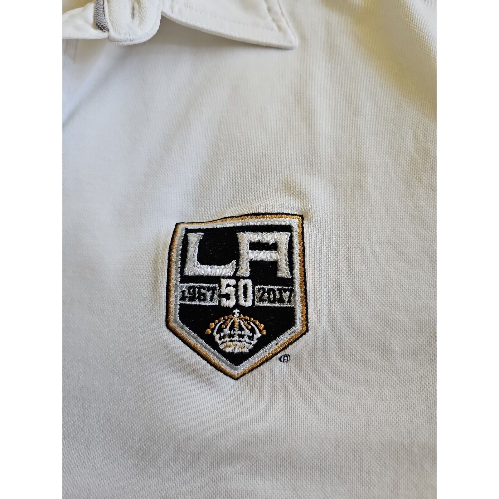 TravisMathew Men’s Travis Mathew White LA Kings 1967-2017 50 Years Polo M Size US M / EU 48-50 / 2 - 2 Thumbnail