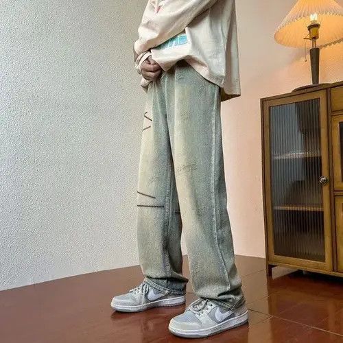 Japanese Brand Loose Straight Leg Long Pants Size US 32 / EU 48 - 3 Thumbnail
