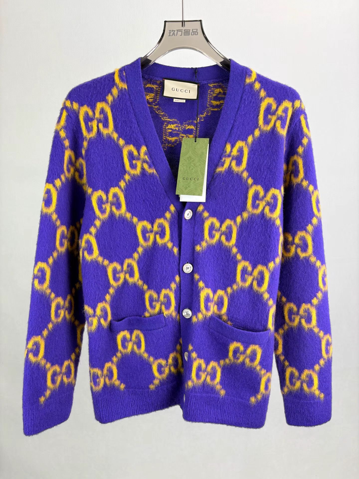 Gucci GUCCI Double G Full Logo Mohair Cardigan Size US XS / EU 42 / 0 - 1 Thumbnail
