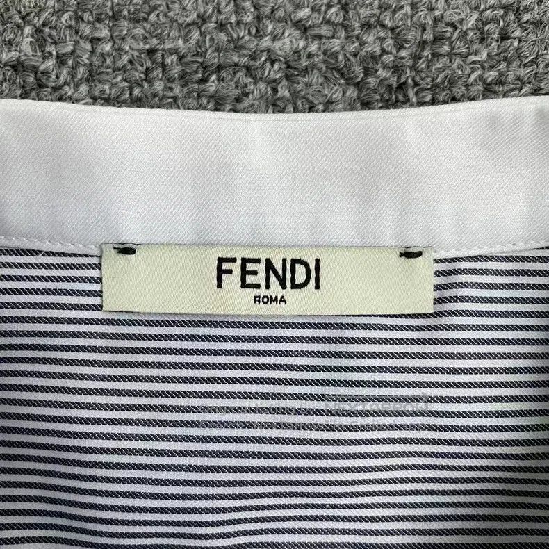 Fendi Fendi Ladies stand collar striped blue and white shirt wit Size XS / US 0-2 / IT 36-38 - 4 Thumbnail