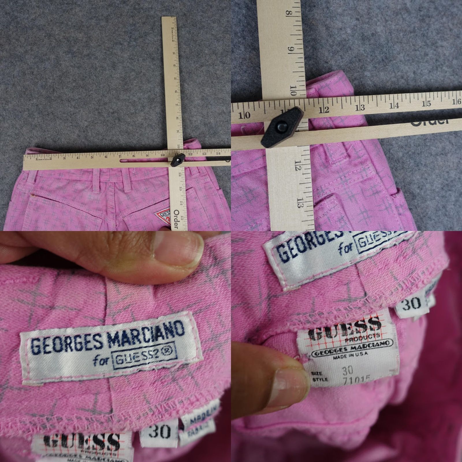 Guess VINTAGE GUESS Jeans Womens 30 Pink High Rise Tapered Made USA 80s Cross Slim Ankle Pockets Size 30" / US 8 / IT 44 - 11 Thumbnail