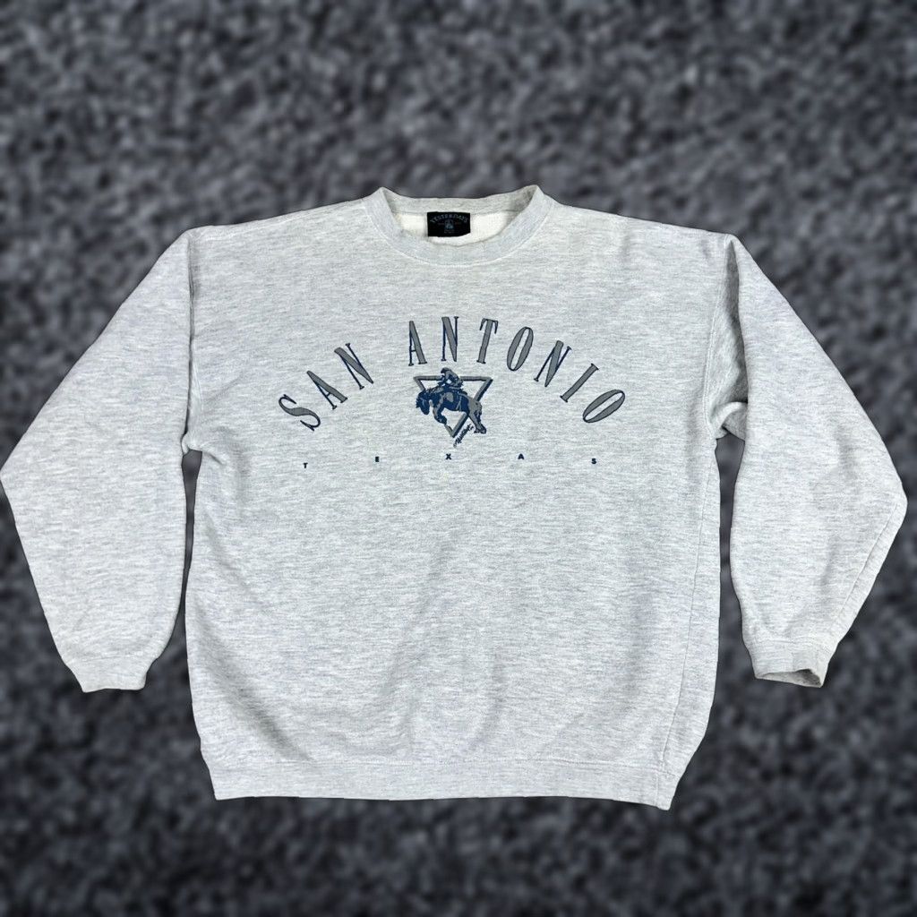 Vintage VINTAGE Yesterday's San Antonio Texas Sweatshirt Mens M Gray Crewneck Pullover Western Cowboy Graphic Print Cotton Blend Fleece Size US M / EU 48-50 / 2 - 1 Thumbnail