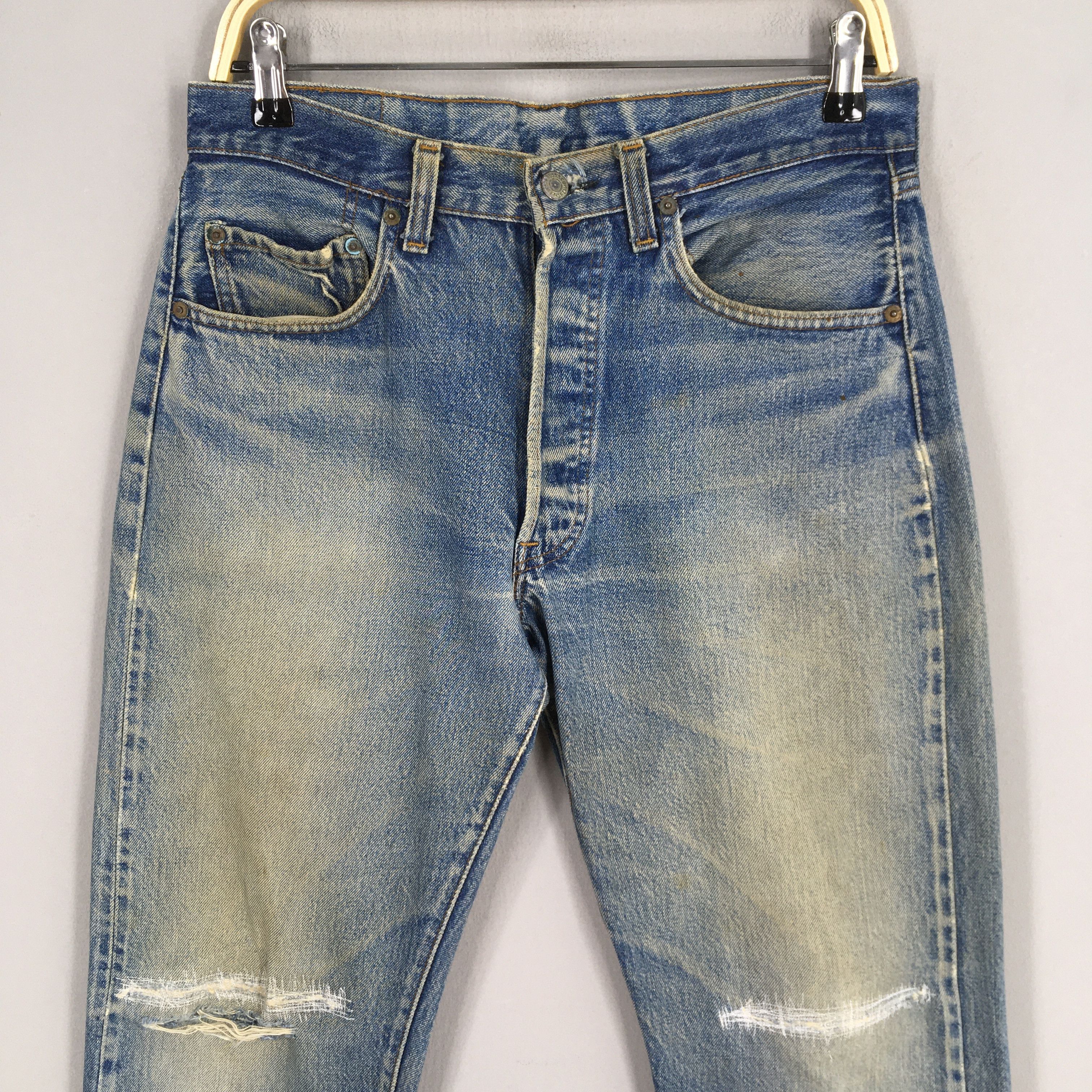 Levi's Size 31x28.5 Vintage 70s Levi's 501 Selvedge Jeans S1254 Size US 31 - 2 Thumbnail