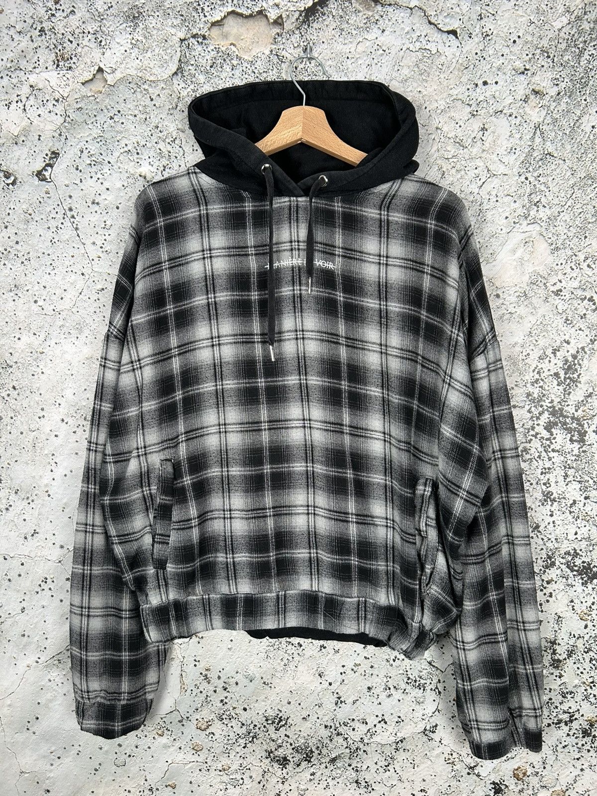Maniere De Voir Avant Garde Boxy Checkered Hoodie Designer