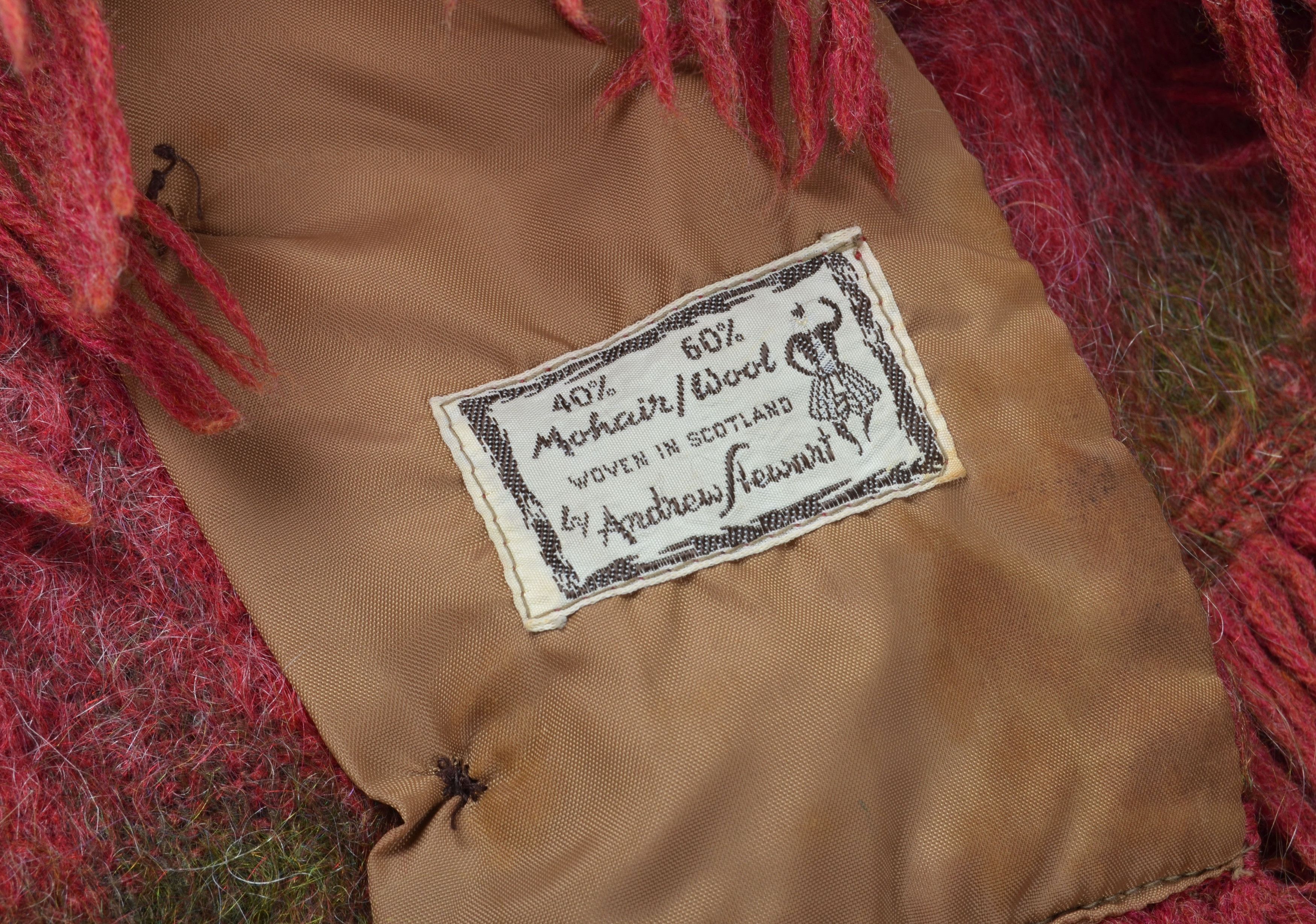 Other Andrew Stewart 70's Mohair & Wool Blend Fringle Poncho Cape Size ONE SIZE - 7 Thumbnail