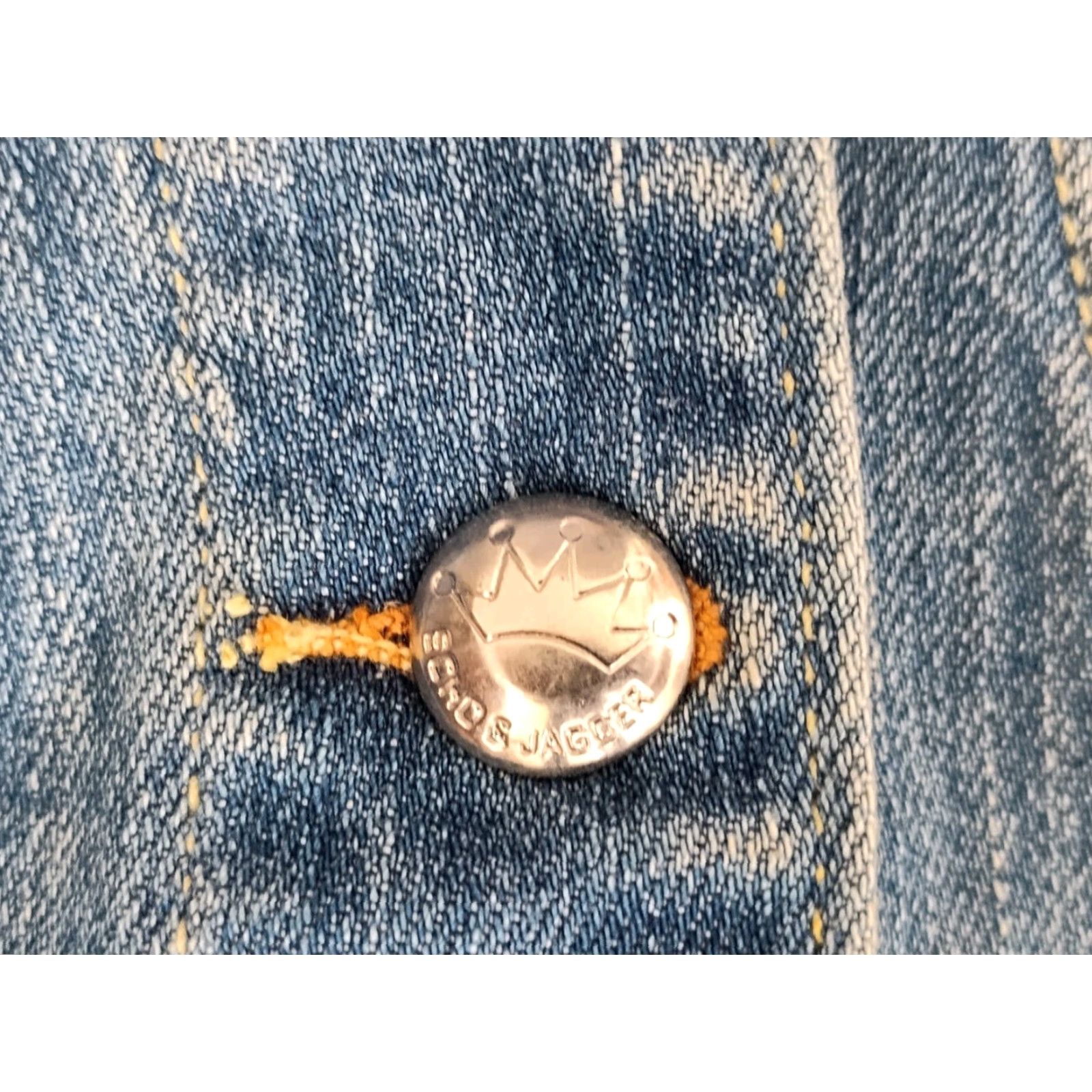 Denime VINTAGE SOHO & JAGGER Denim Jean Jacket Size 42 Women's Blue Mid-Length Biker 80s 90s Size 28" / US 6 / IT 42 - 6 Thumbnail