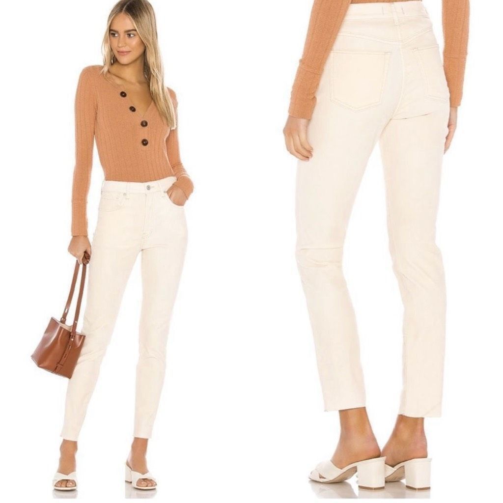 Free People Free People x We the Free, Pearl Velvet Skinny Pants, Raw An Size 27" / US 4 / IT 40 - 2 Thumbnail