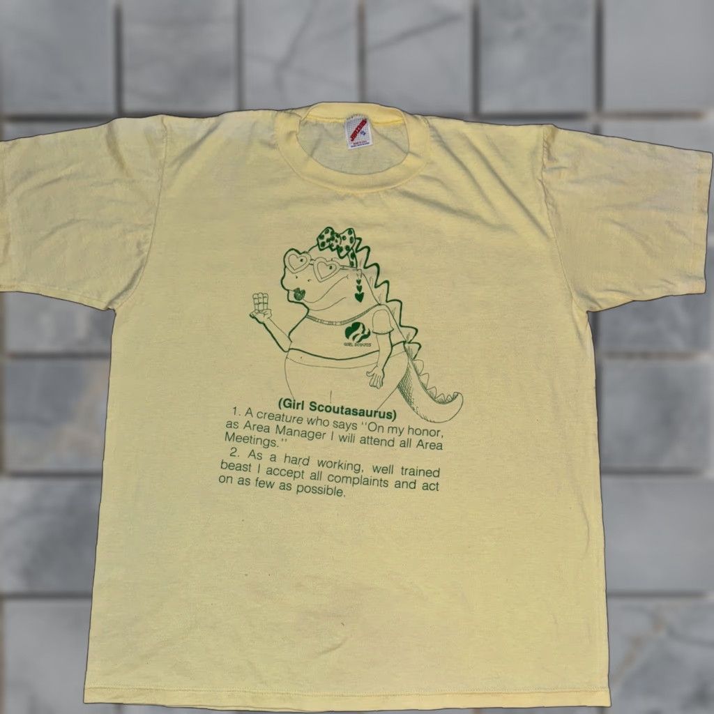Vintage VINTAGE Made In USA Single Stitch Girl Scout T-Shirt XL Yellow Mens T-Shirt 22x26.5 Stitch USA Size US XL / EU 56 / 4 - 1 Thumbnail