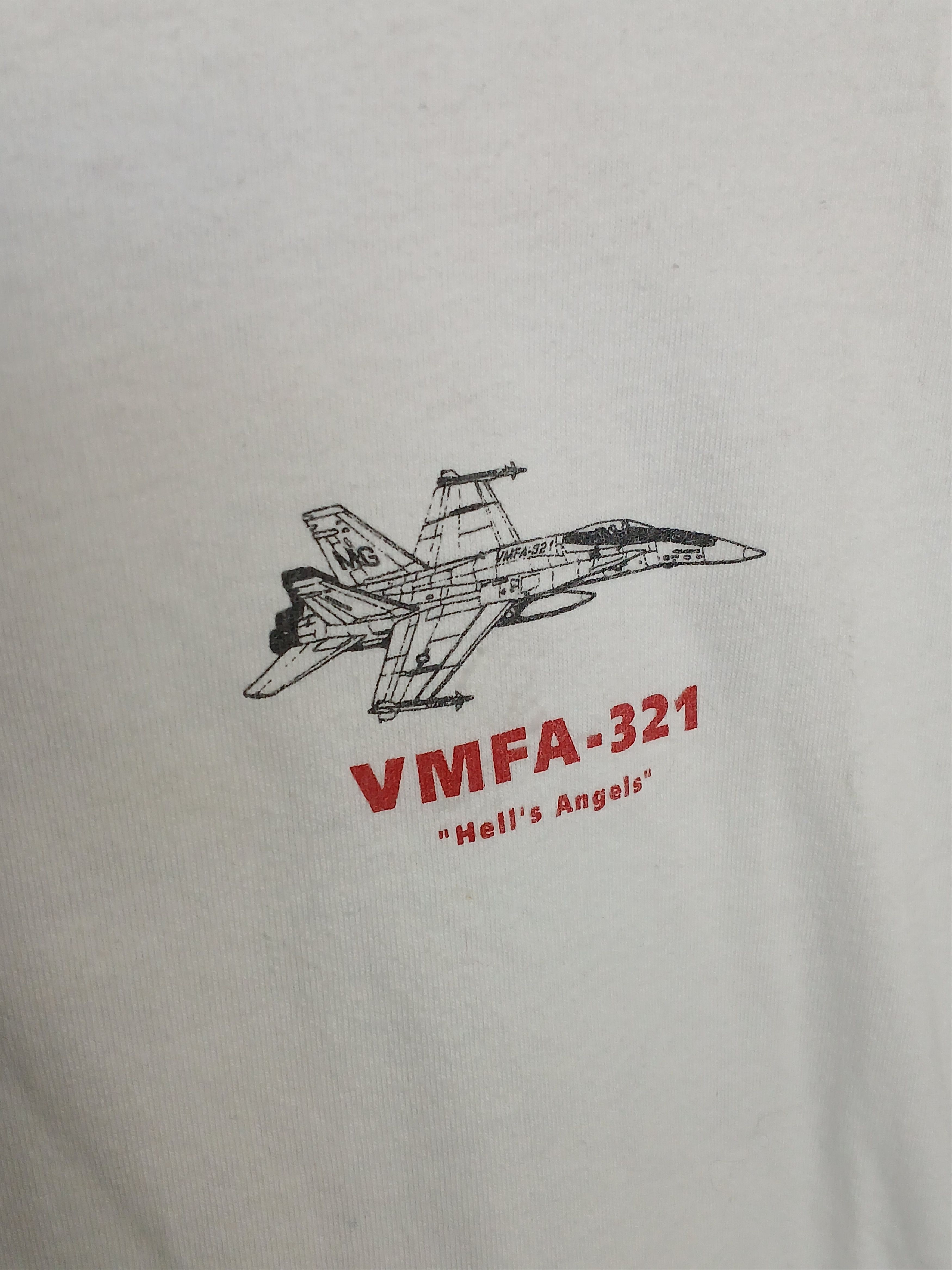 Vintage VMFA - 321 Hell's Angels T-Shirt Size US L / EU 52-54 / 3 - 4 Thumbnail
