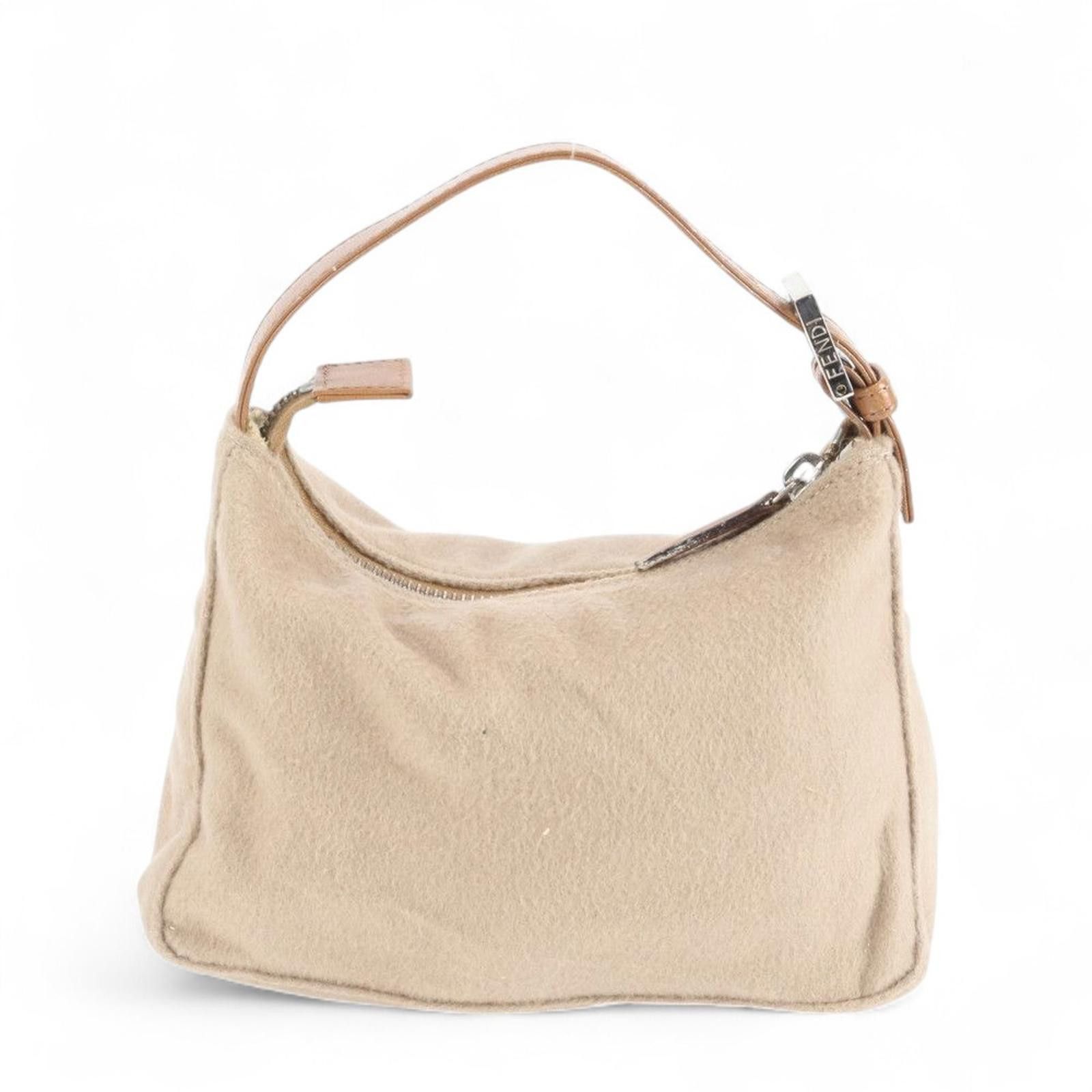 Fendi Fendi - Women's Beige Shoulder Bag with Leather Strap Size ONE SIZE - 2 Thumbnail