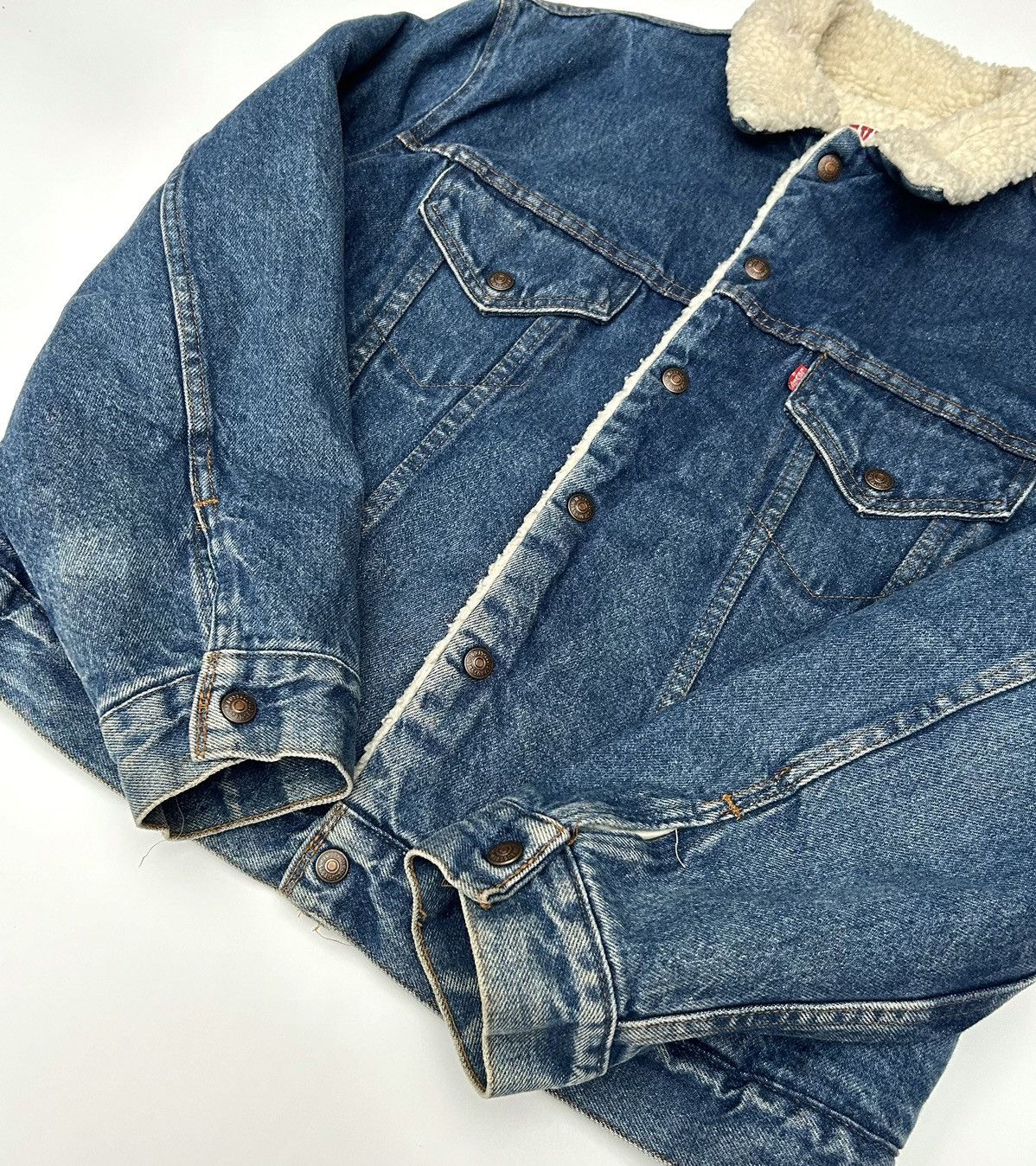 Levi's × Vintage Vintage 80’s Levi’s Sherpa Lined Denim Jacket Made In USA Size US L / EU 52-54 / 3 - 4 Thumbnail