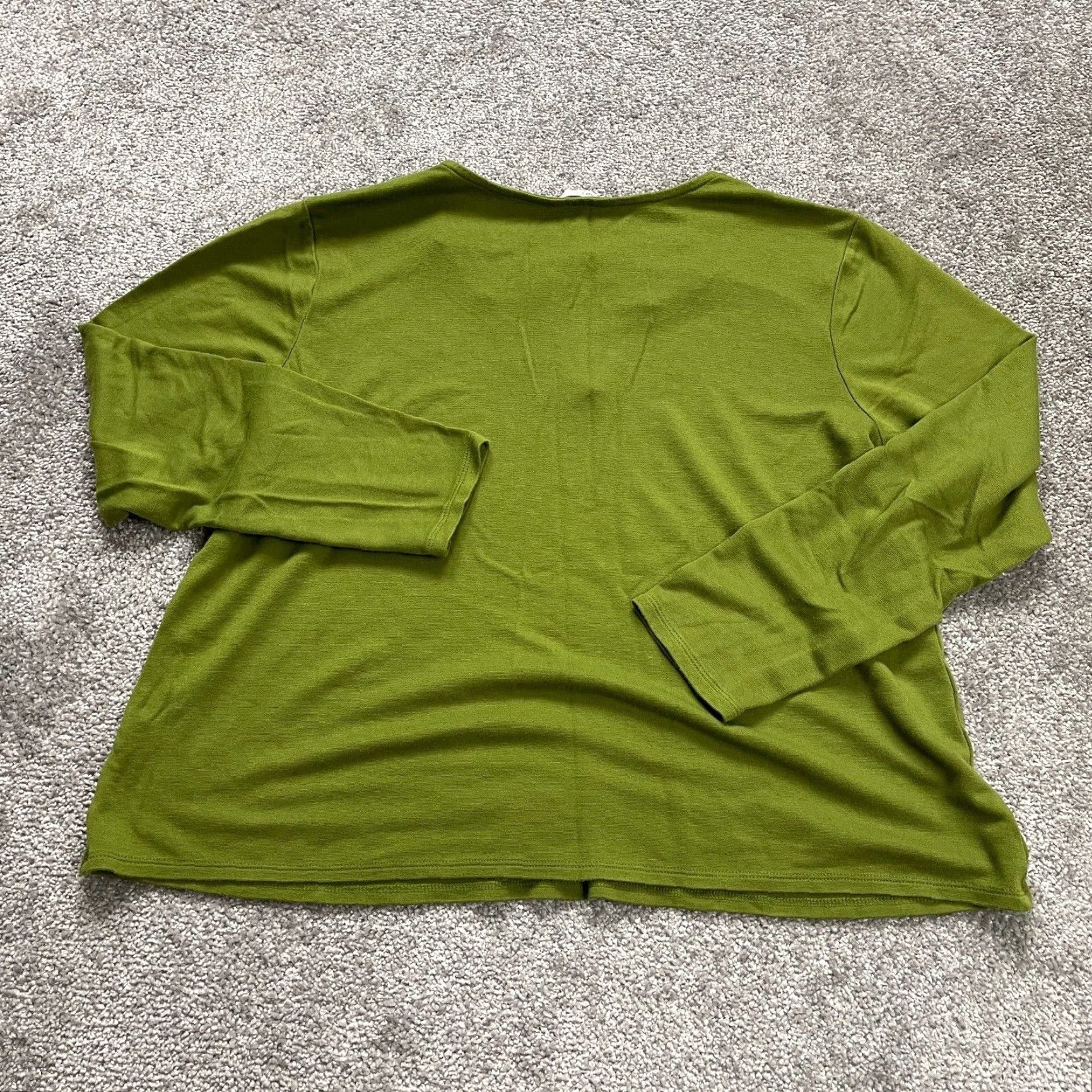 Vintage Cato Blouse Womens L Green Long Sleeve Keyhole Neck Casual Top Size L / US 10 / IT 46 - 2 Thumbnail