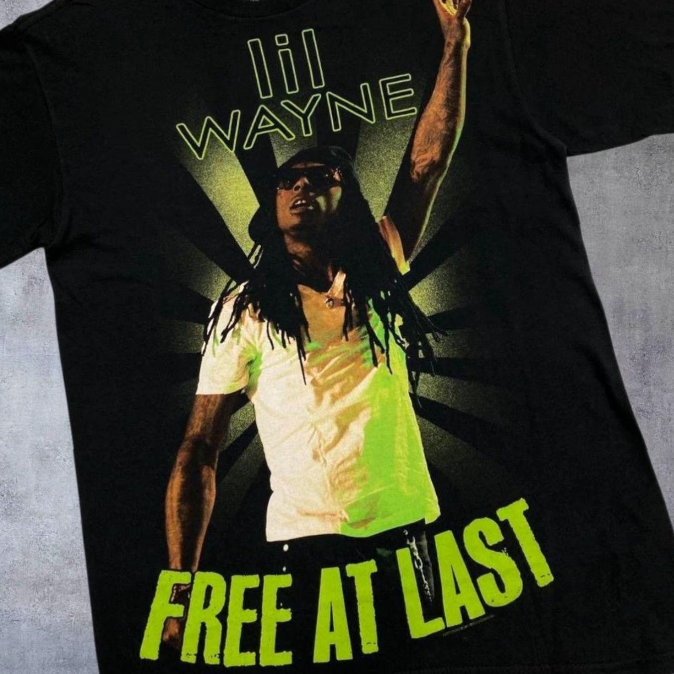 Vintage Live Nation Lil Wayne “Free At Last” Hip Hop Rap Music Graphic Black T-Shirt Short Sleeve Mens S Cotton Logo Decade 2010s Size US S / EU 44-46 / 1 - 3 Thumbnail