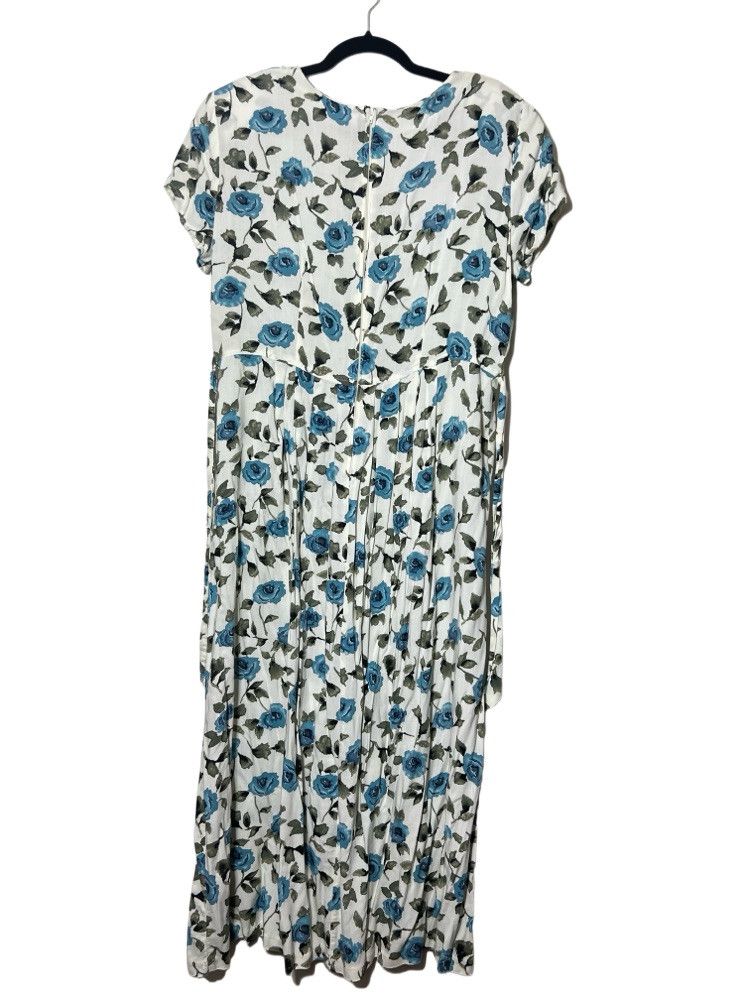 Other × Vintage Vintage 80's R&K Originals White and Blue Floral Maxi Dress Size L / US 10 / IT 46 - 2 Thumbnail