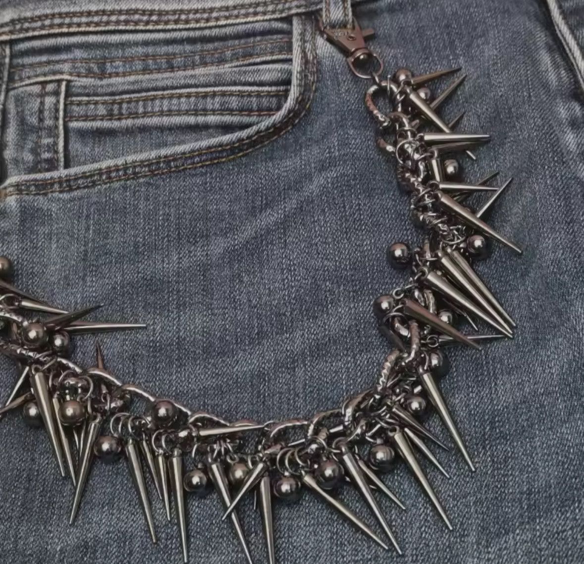 Other Motorcycle KeyChain Jean Biker Wallet Belt Chain Spike Charm Size ONE SIZE - 3 Thumbnail
