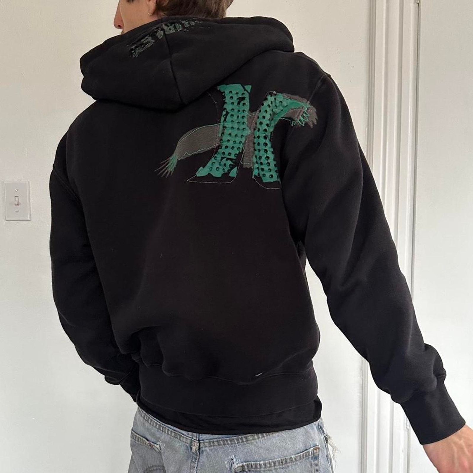 Hurley × Vintage Vintage Y2K 00s Hurley Surf Black Zip Up Hoodie Sweatshirt Size US M / EU 48-50 / 2 - 3 Thumbnail