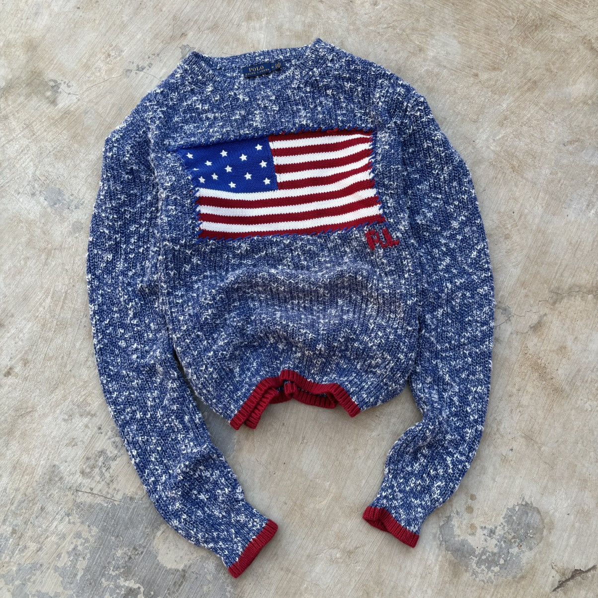 Polo Ralph Lauren Vintage Polo Ralph Lauren Flag Knitwear Sweater Size US M / EU 48-50 / 2 - 1 Thumbnail
