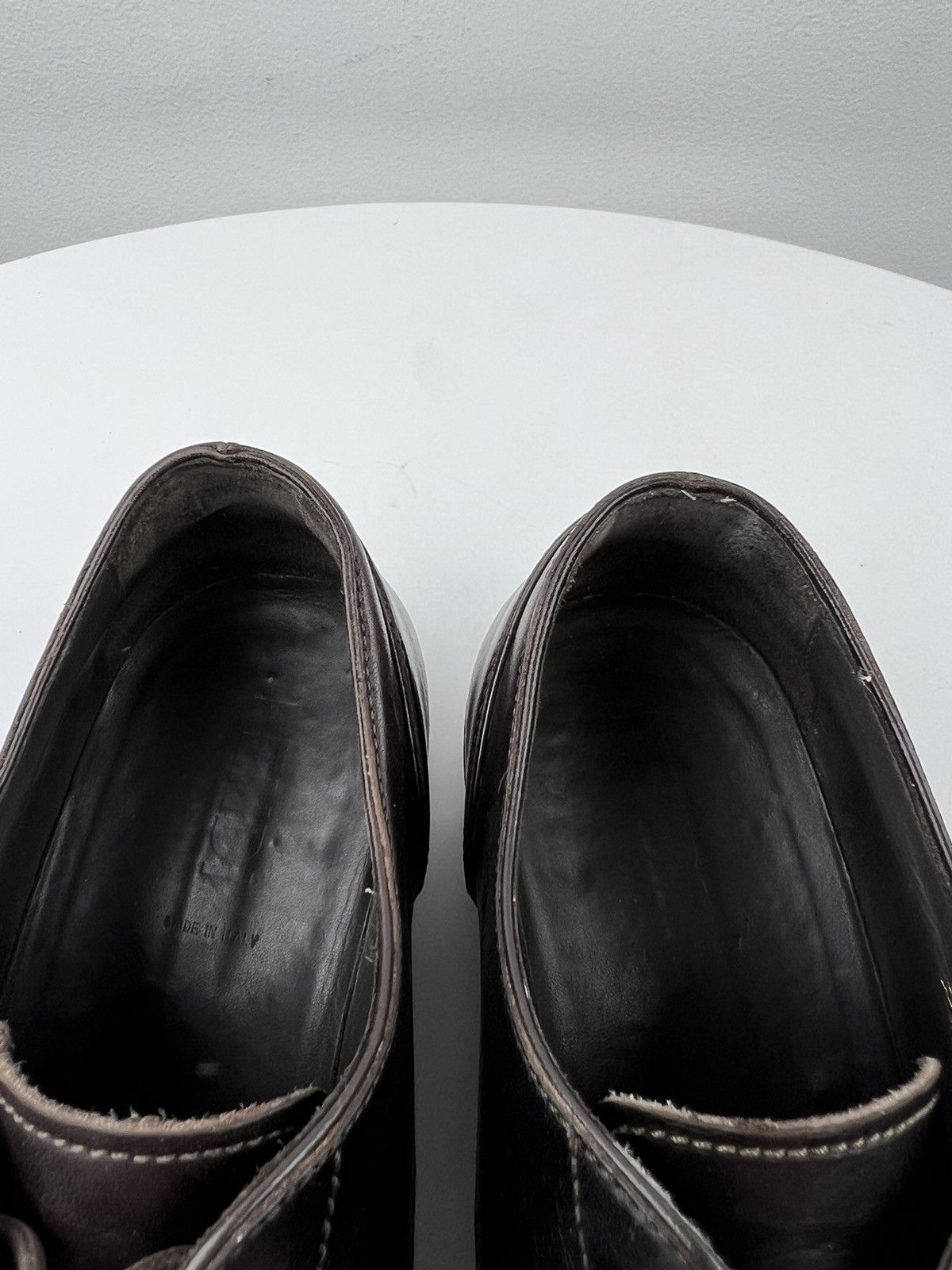 Fendi FENDI Derby Leather Shoes Lace Up Wingtip Logo Brown Men’s Size US 8 / EU 41 - 18 Thumbnail