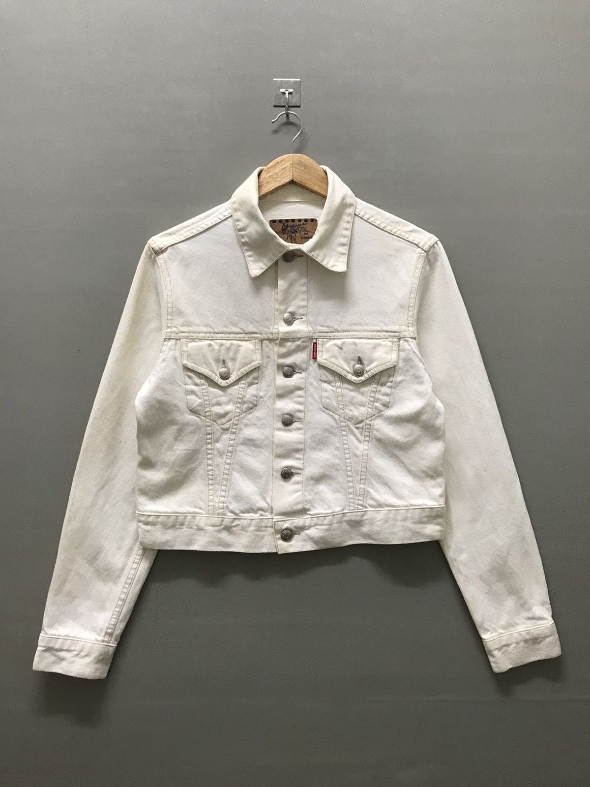 image of Melrose Denim Jacket in White, Women's (Size Medium)