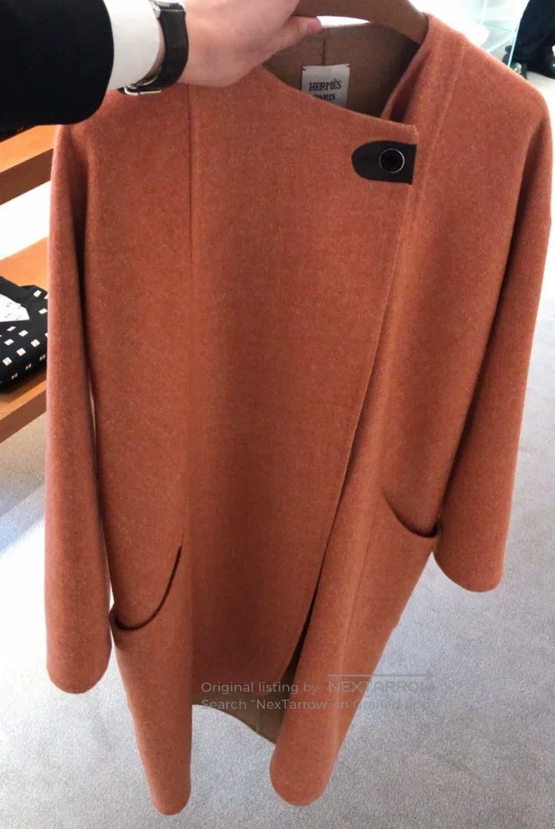Hermes Hermes Autumn orange cashmere coat Size XXS / US 00 / IT 34 - 7 Thumbnail
