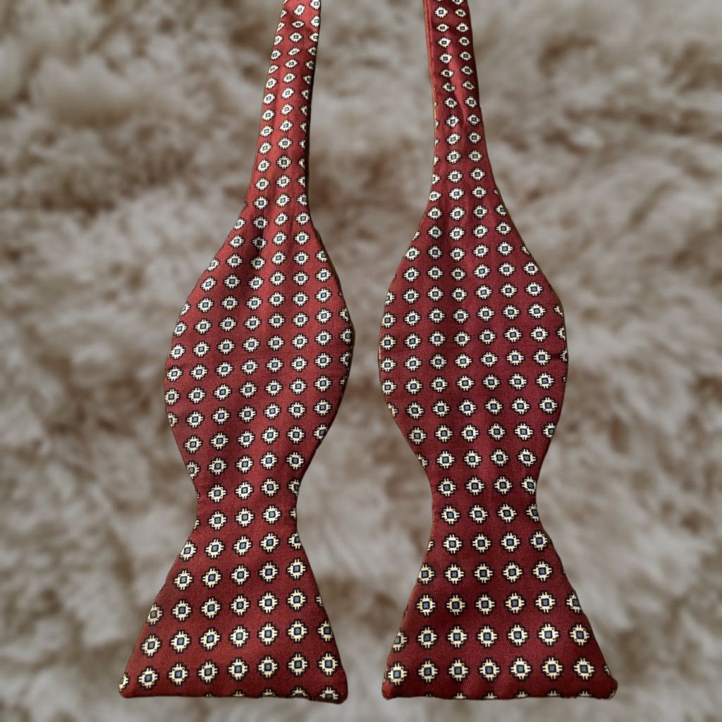 VINTAGE Brooks Brothers Bow Tie Silk USA Black Label UK Multicolor Foulard Adjustable Men’s Satin 100% Silk Designer Preppy Accessories Mens UK
