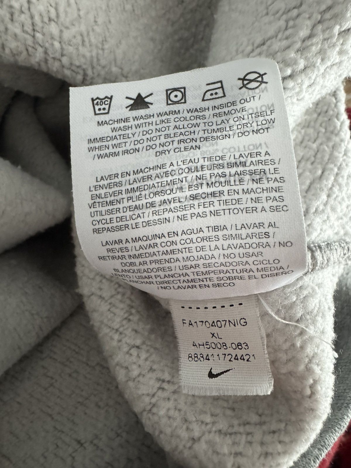 Kith × Nike Kith X Nike Flight Hoodie Gray with Red “K” size XL Size US XL / EU 56 / 4 - 7 Thumbnail